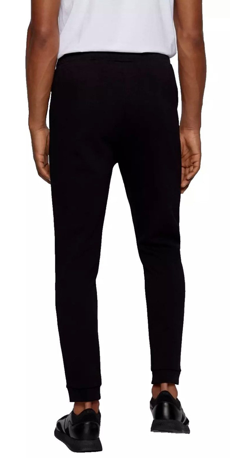 BOSS Jogginghose Hadiko Athleisure mit Eingrifftaschen Stretchbund mit Kordelzug, Gerippte Beinabschlüsse