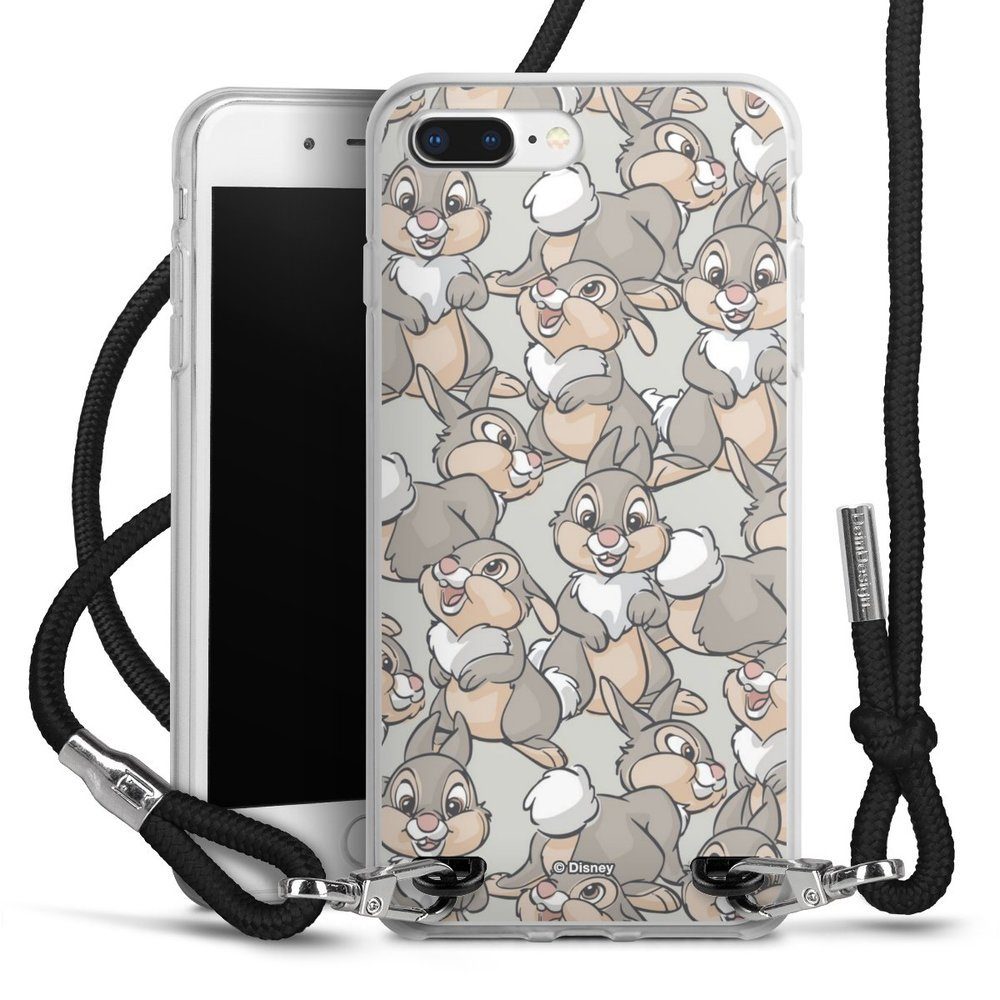 DeinDesign Handyhülle Disney Klopfer Bambi Thumper Pattern, Apple iPhone 8 Plus Handykette Hülle mit Band Case zum Umhängen