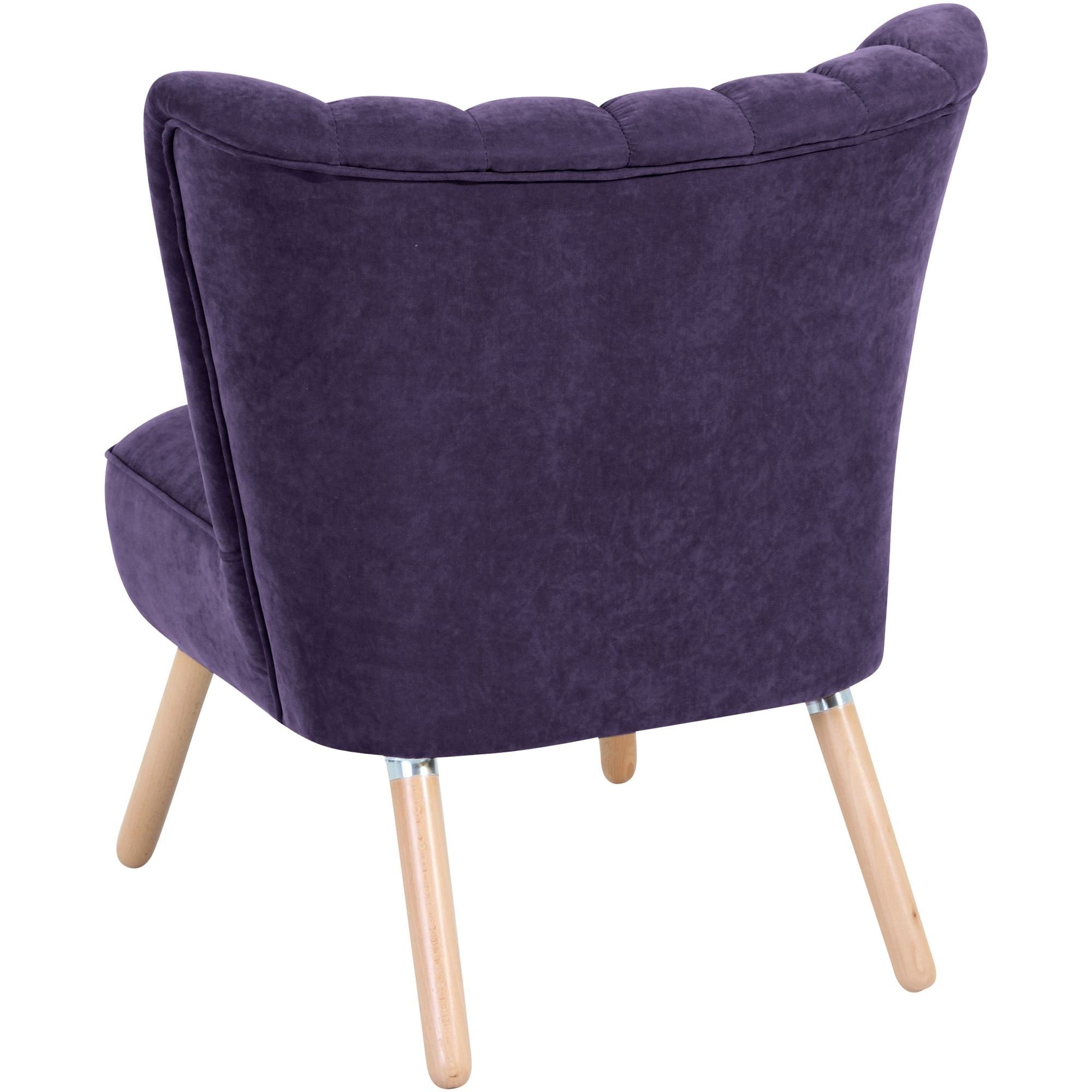 Kadisha Kessel Bezug aufm Sessel 58 natur Buche hochwertig Sessel violett / Versand, 1-St), 21141 (Sparpreis Kostenlosem Velourstoff Sitz verarbeitet,bequemer inkl.