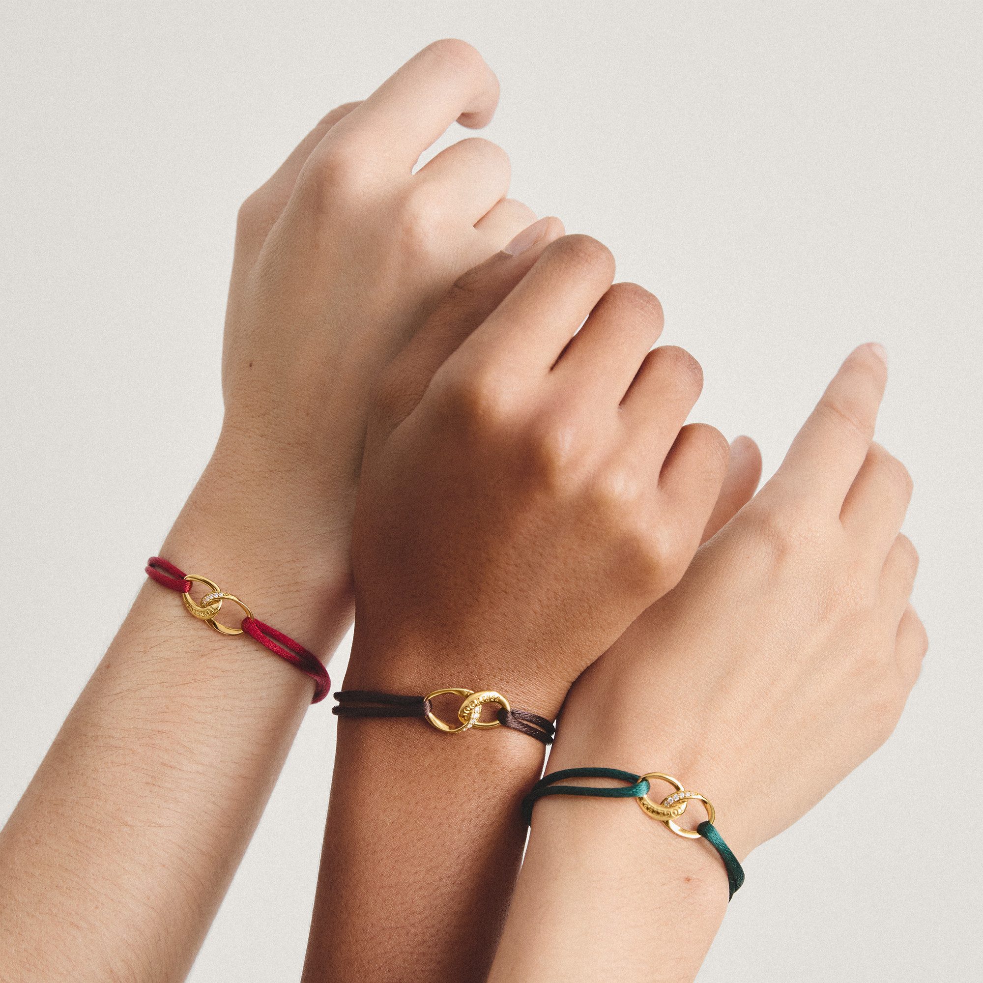 THOMAS SABO Armband Together Textilarmband gelbgoldfarben, mit Zirkonia (synth)