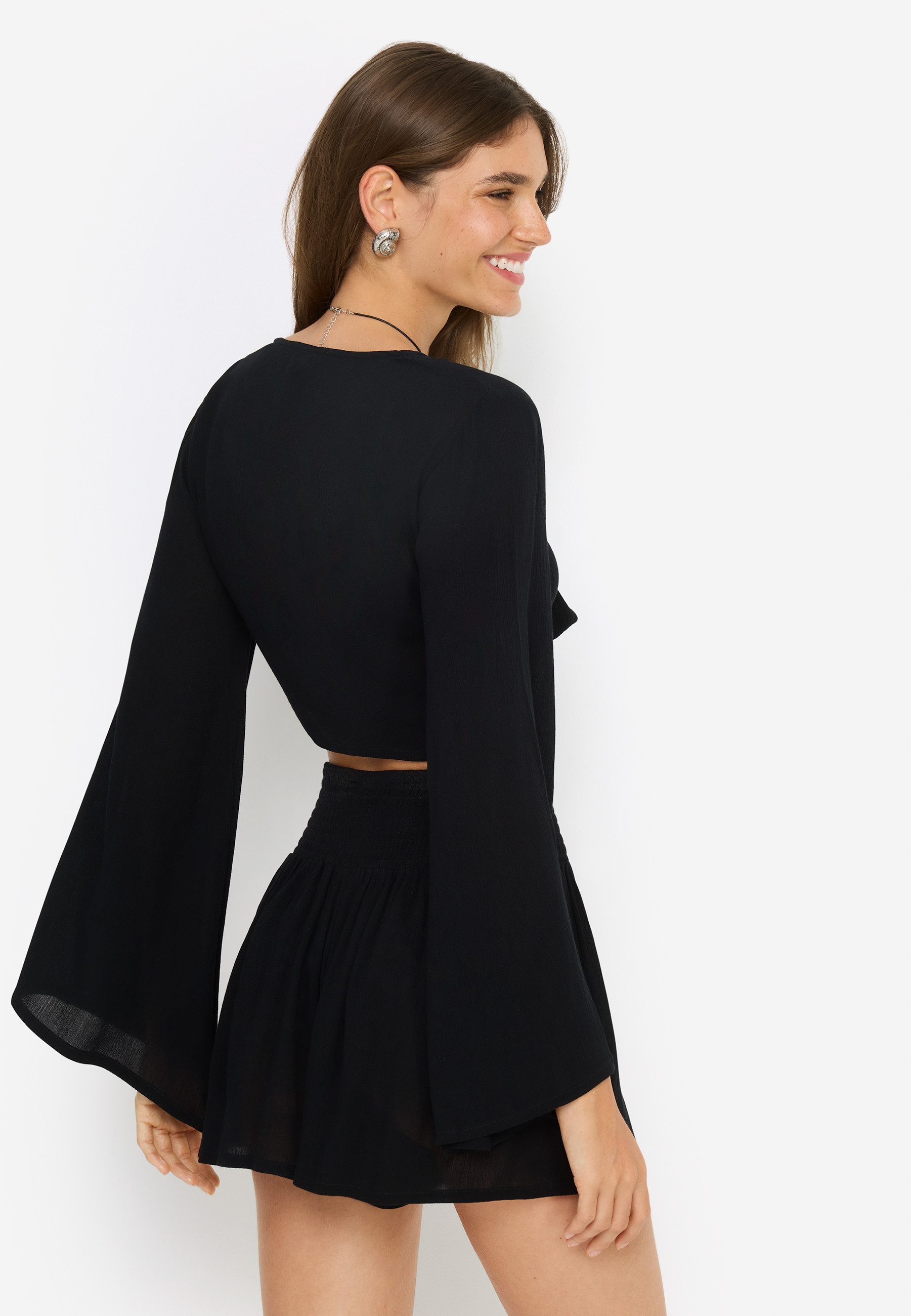 LSCN by LASCANA Crepebluse (Set) und Shorts