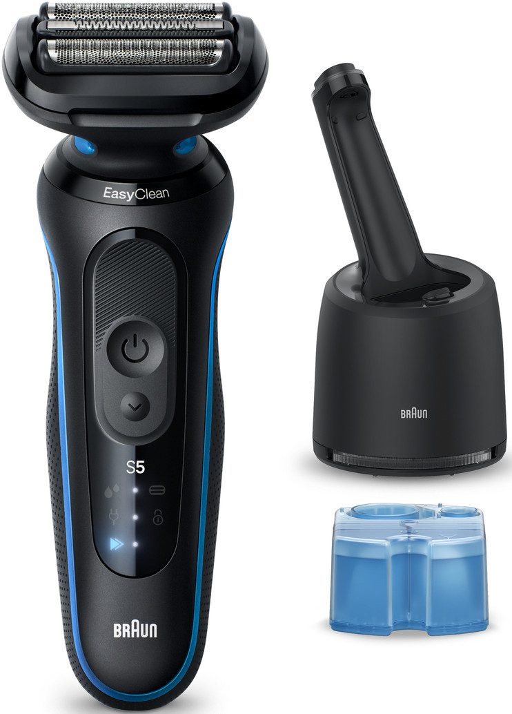 Braun Elektrorasierer Series 5 52-B7000cc, Reinigungsstation, Bis zu 50 Min, 4in1 SmartCare Center, 2 Rasiermodi, 100% Wasserdicht