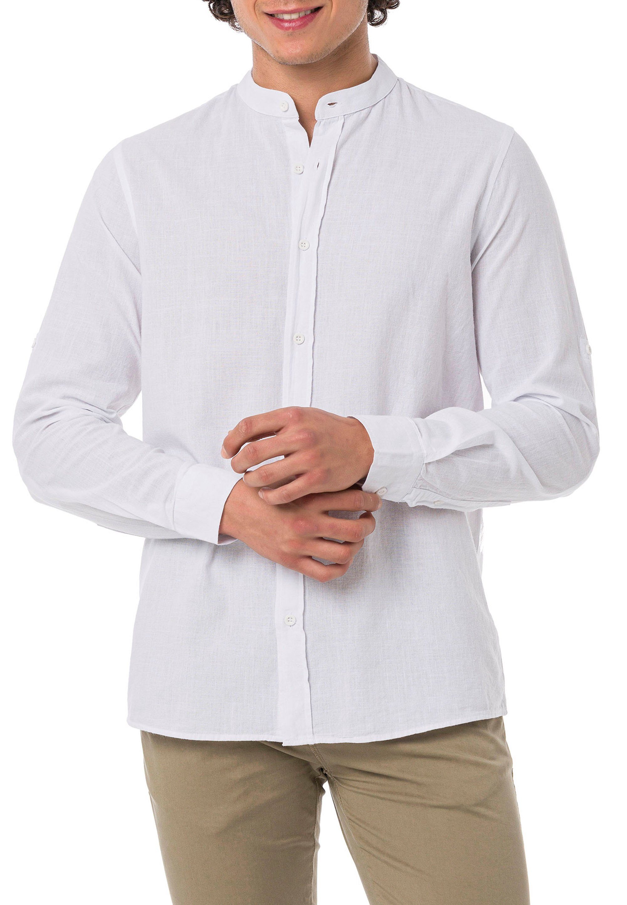 RedBridge Langarmhemd mit Stehkragen 100% Baumwolle regular fit klassisch u günstig online kaufen
