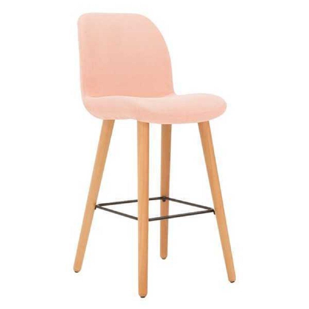 Möbel (1 Hocker Luxus Europa Stuhl stilvoll Stuhl Modern Designer Holz Rosa in JVmoebel Barhocker St), Made