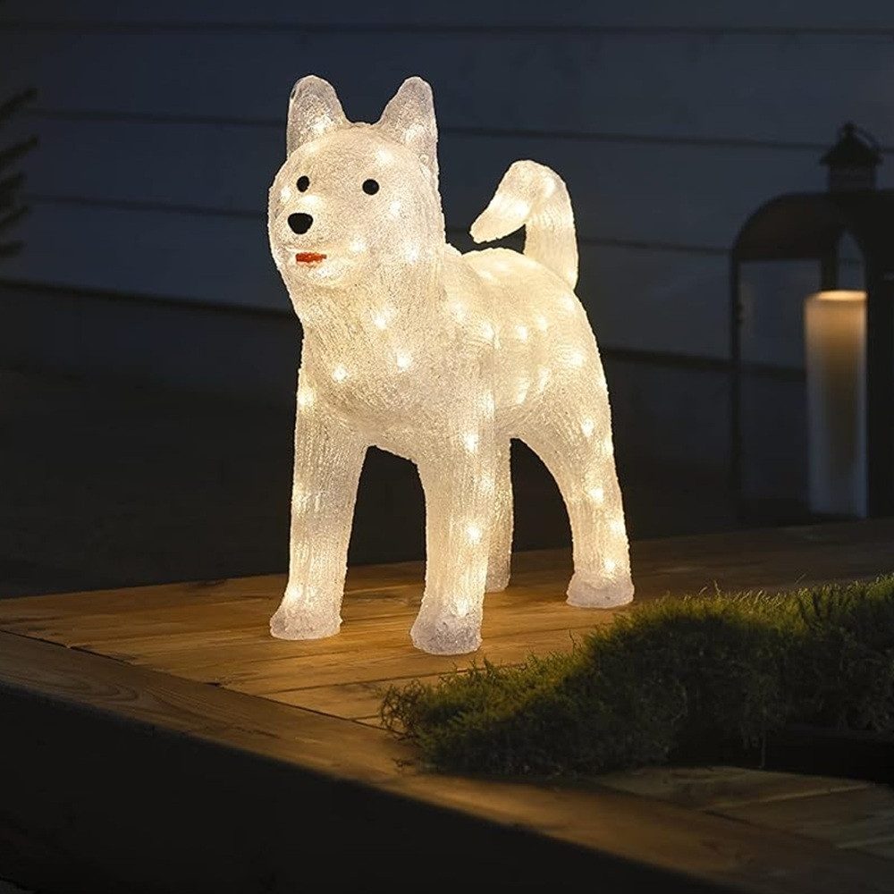 KONSTSMIDE LED-Dekofigur 6244-103 LED Acryl Husky 88er warmweiß 24V 54x43x17cm IP44