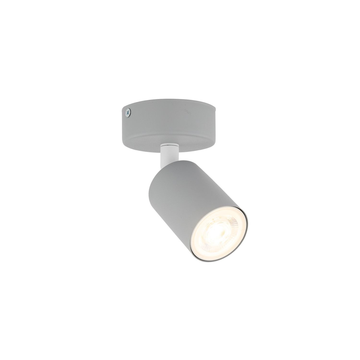 Licht-Erlebnisse Deckenstrahler JASON, ohne Leuchtmittel, Kinderzimmerleuchte Grau GU10 rund Ø 13 cm H: max. 15 cm klein