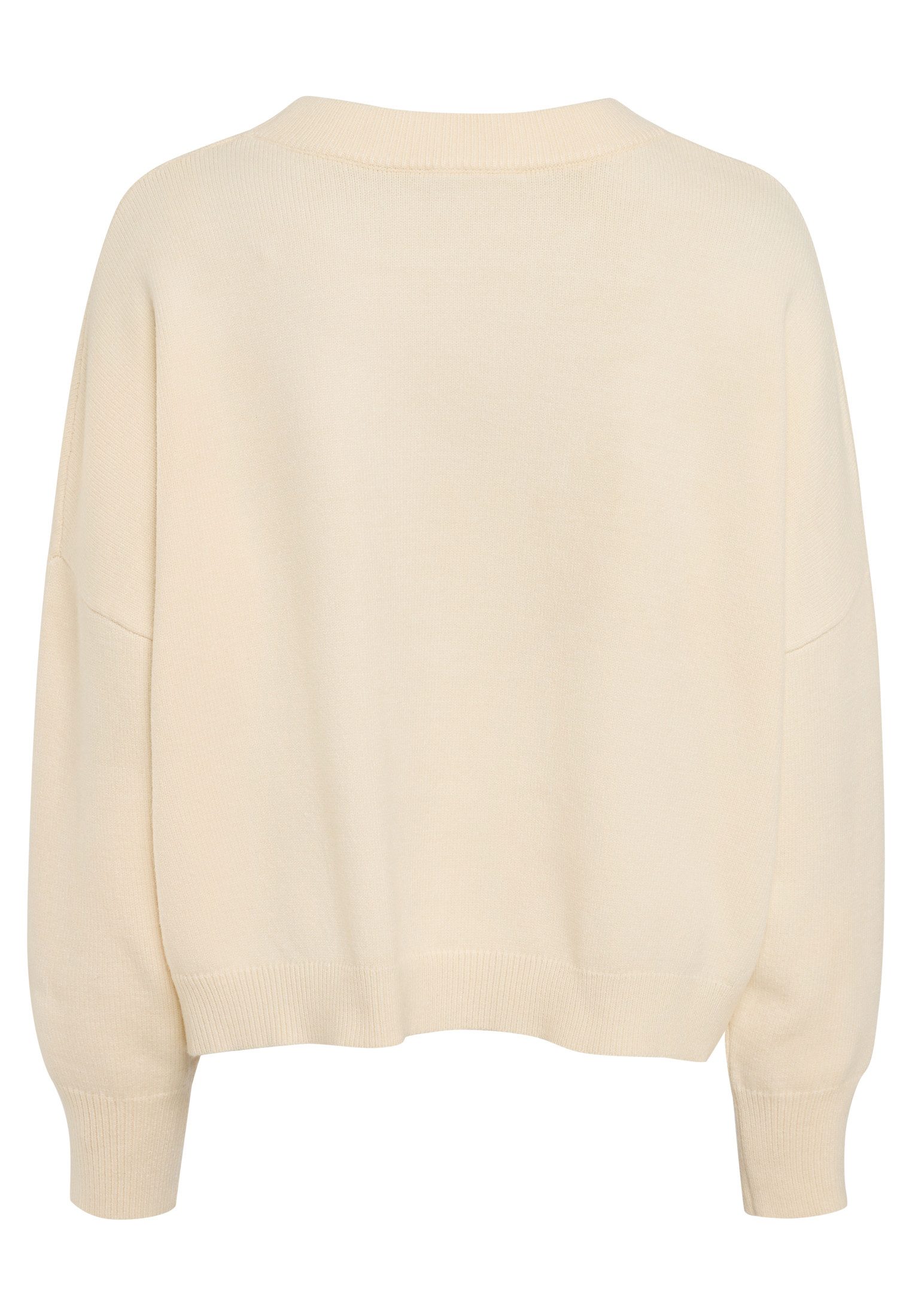 MARC AUREL Rundhalspullover mit Logo Stickerei