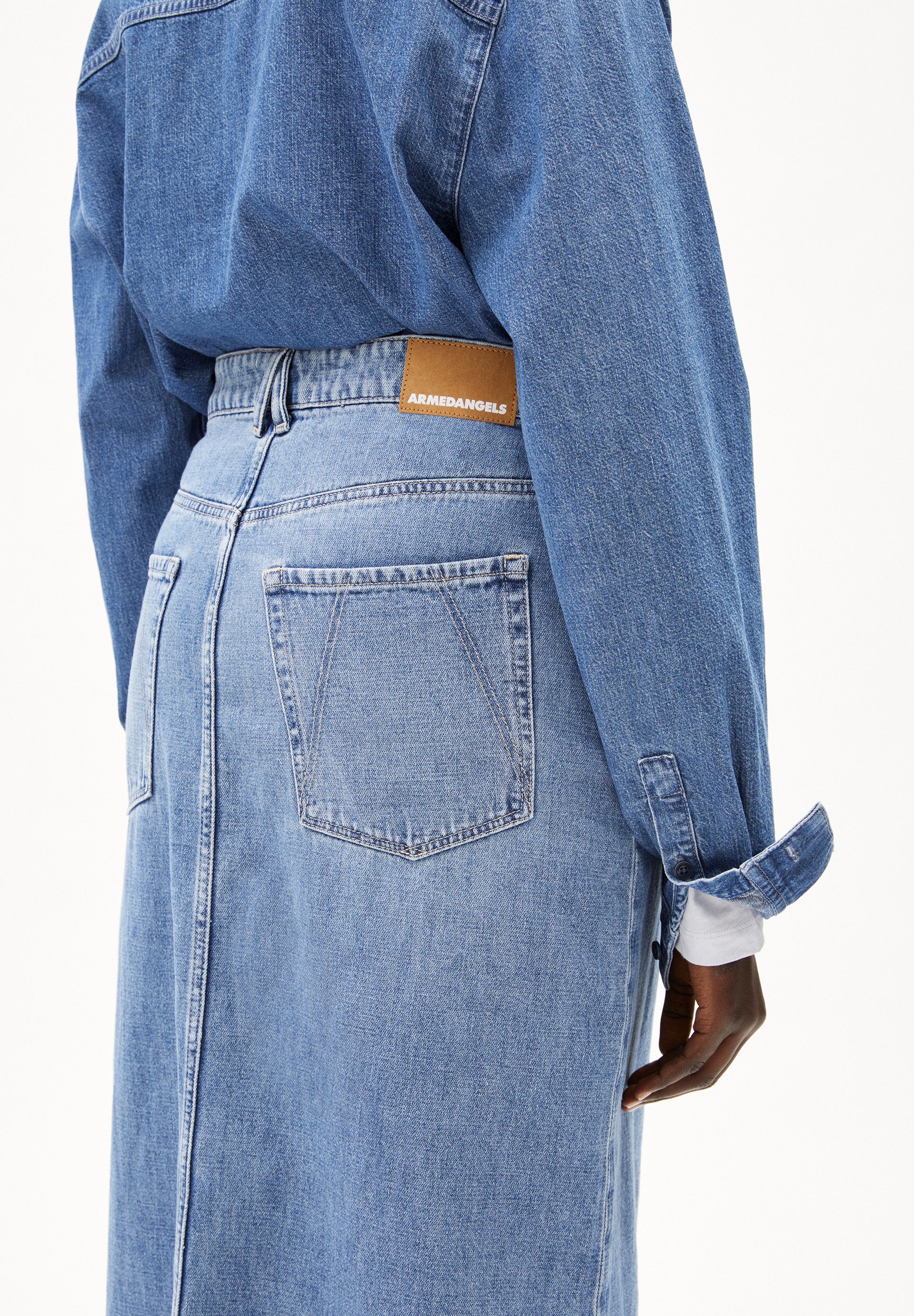 Armedangels Maxirock KITAARI DEMI (1-tlg., Slim Fit) Jeansrock Slim Fit aus Bio-Baumwolle Mix