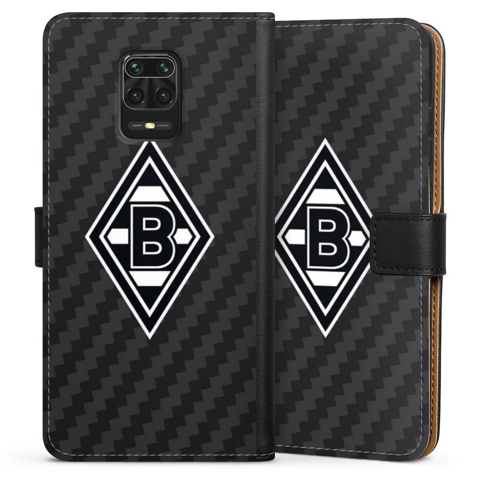 DeinDesign Handyhülle Gladbach Borussia Mönchengladbach Carbon Borussia Raute Carbon, Xiaomi Redmi Note 9 Pro Hülle Handy Flip Case Wallet Cover
