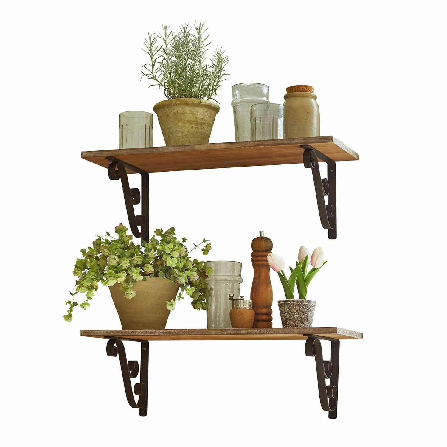 Mirabeau Wandregal Wandregal 2er Set Dravile antikbraun günstig online kaufen