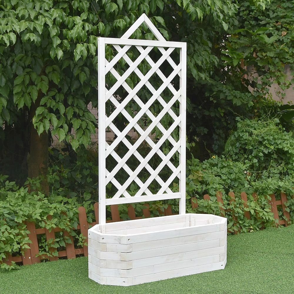 Melko Rosenbogen Rosengitter Spalier mit Blumenkasten Rankgitter
