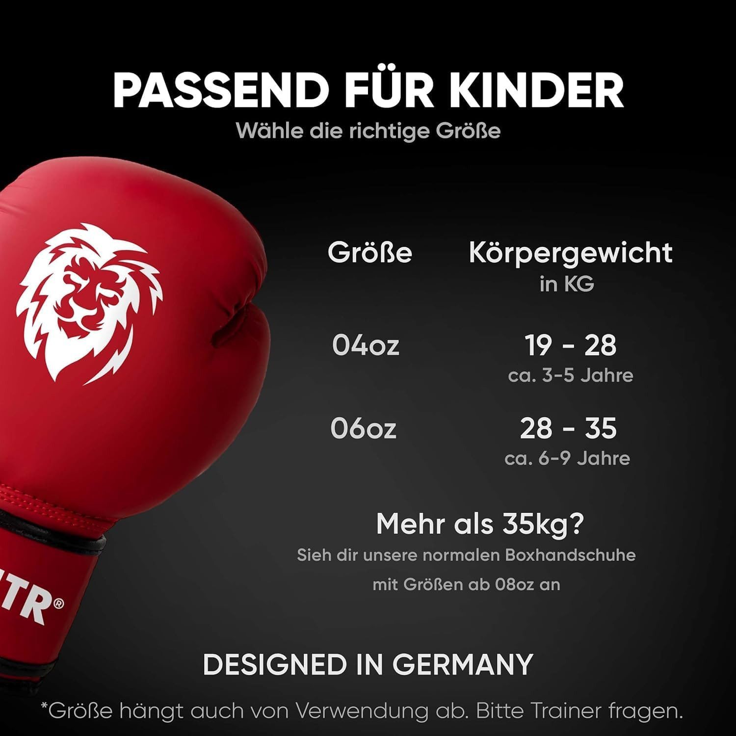 FIGHTR Kinderboxhandschuhe aus Kunstleder für Training & Kampfsport
