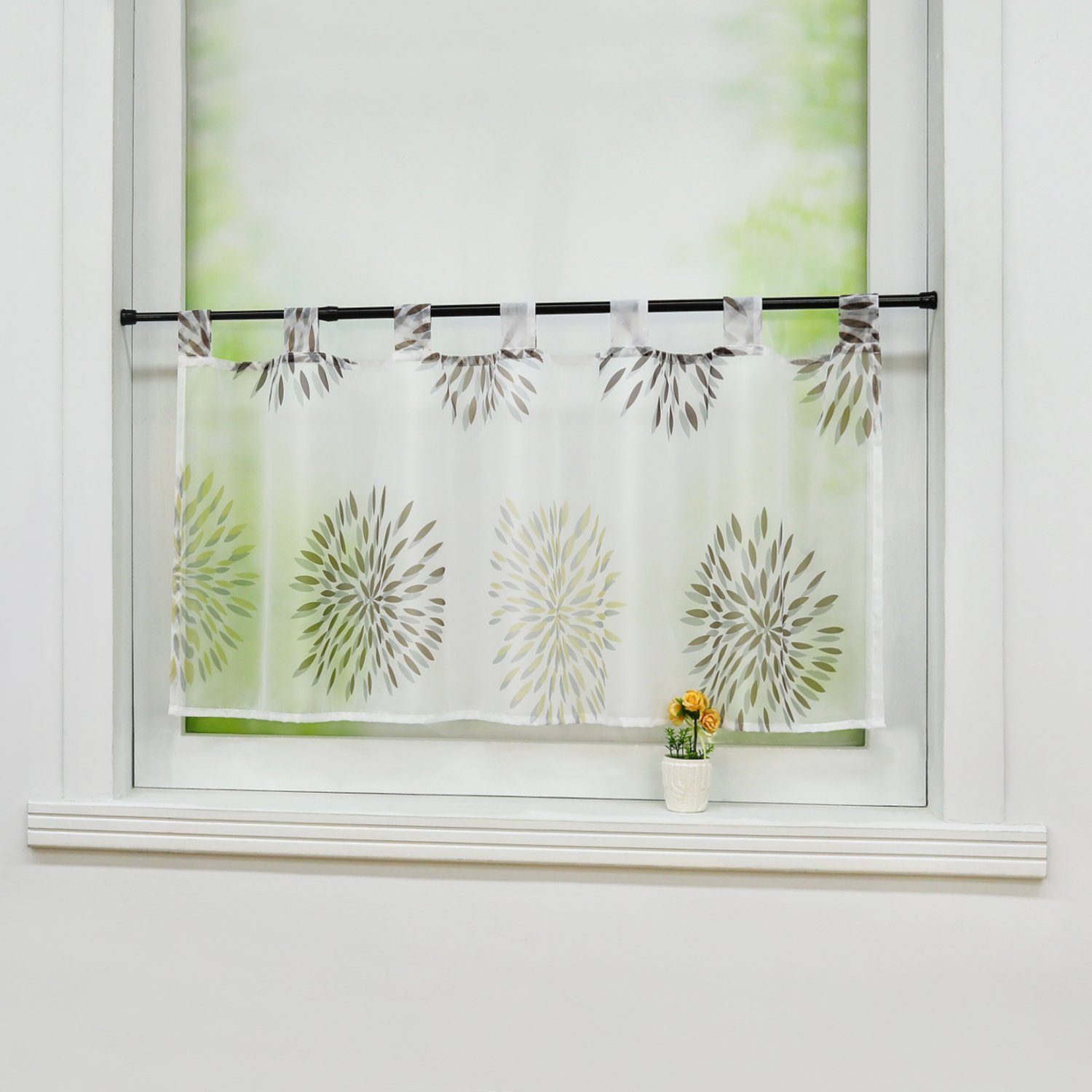 Joyswahl Scheibengardine Alessa, Schlaufen, Kurzstore mit Kreis Motiv günstig online kaufen