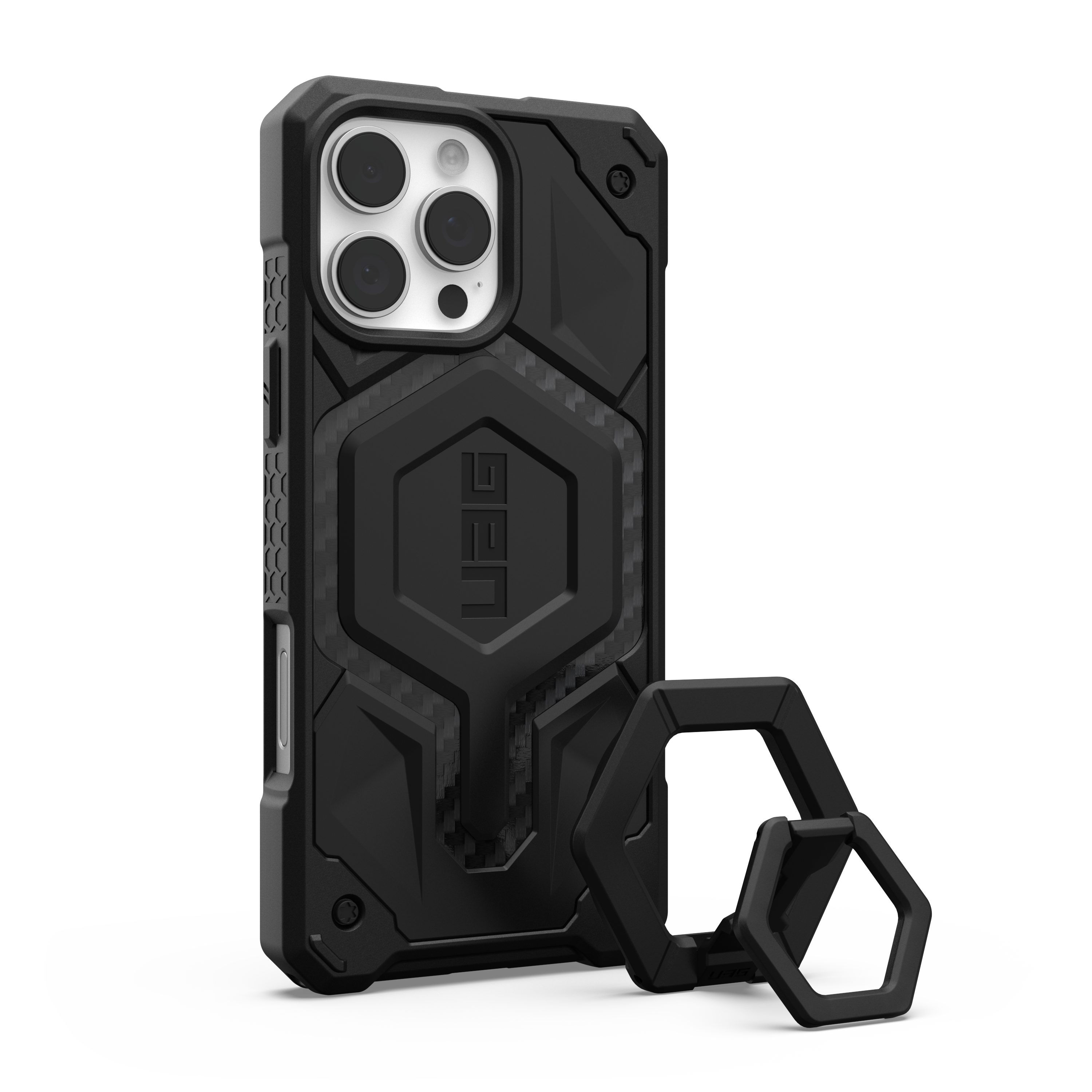 Urban Armor Gear Smartphone-Hülle Monarch Pro & Magnetring - iPhone 16 Pro Max MagSafe Hülle, (MagSafe kompatibel, 5-Schichten Schutz, Extra starker Magnetring)
