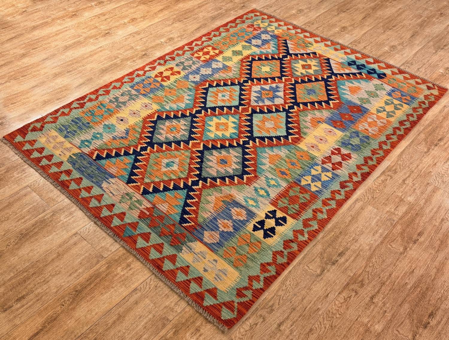 Rug Studios Teppich KELIM ORIGINAL HANDGEARBEITET, Rechteckig, Höhe: 5 mm, Handgefertigt, 155 x 205 cm, Multi