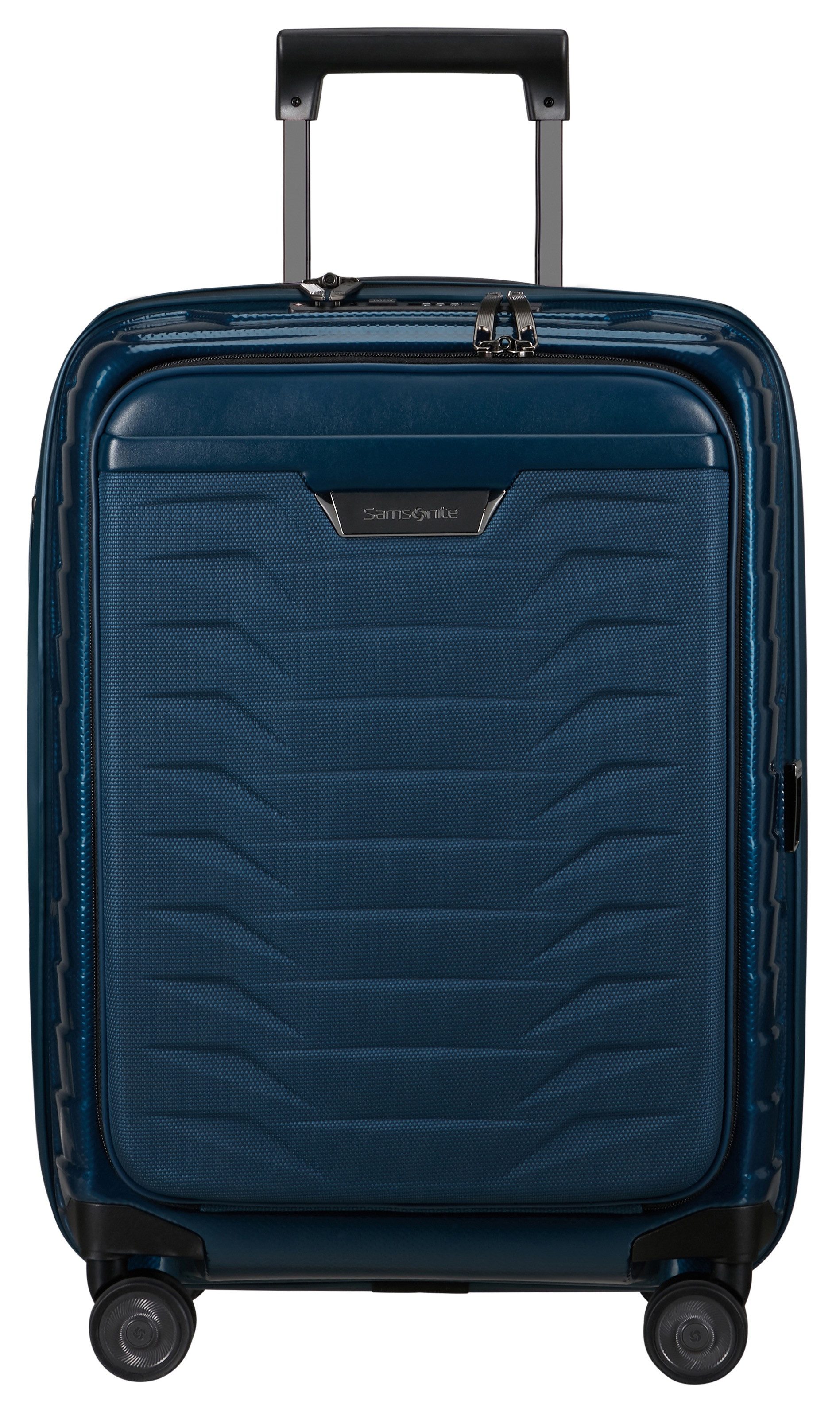 Samsonite Hartschalen-Trolley PROXIS 55 EXP easy access, 4 Rollen, aus Polypropylen, mit Kreuzspanngurten und Reißverschluss-Trennwänden