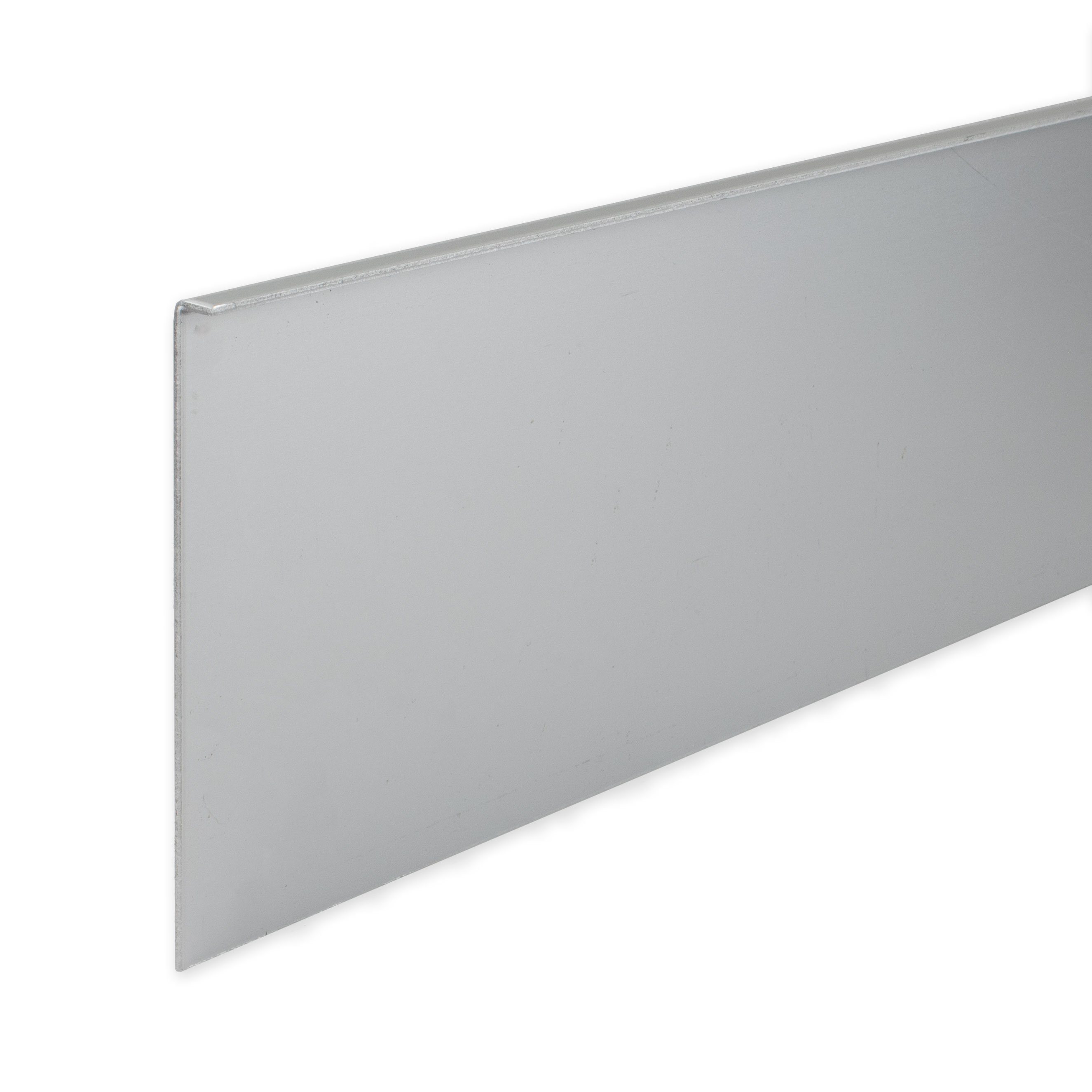 PROVISTON Sockelleiste Aluminium, 100 x 11 x 2500 mm, Silber, Metall Sockelleiste