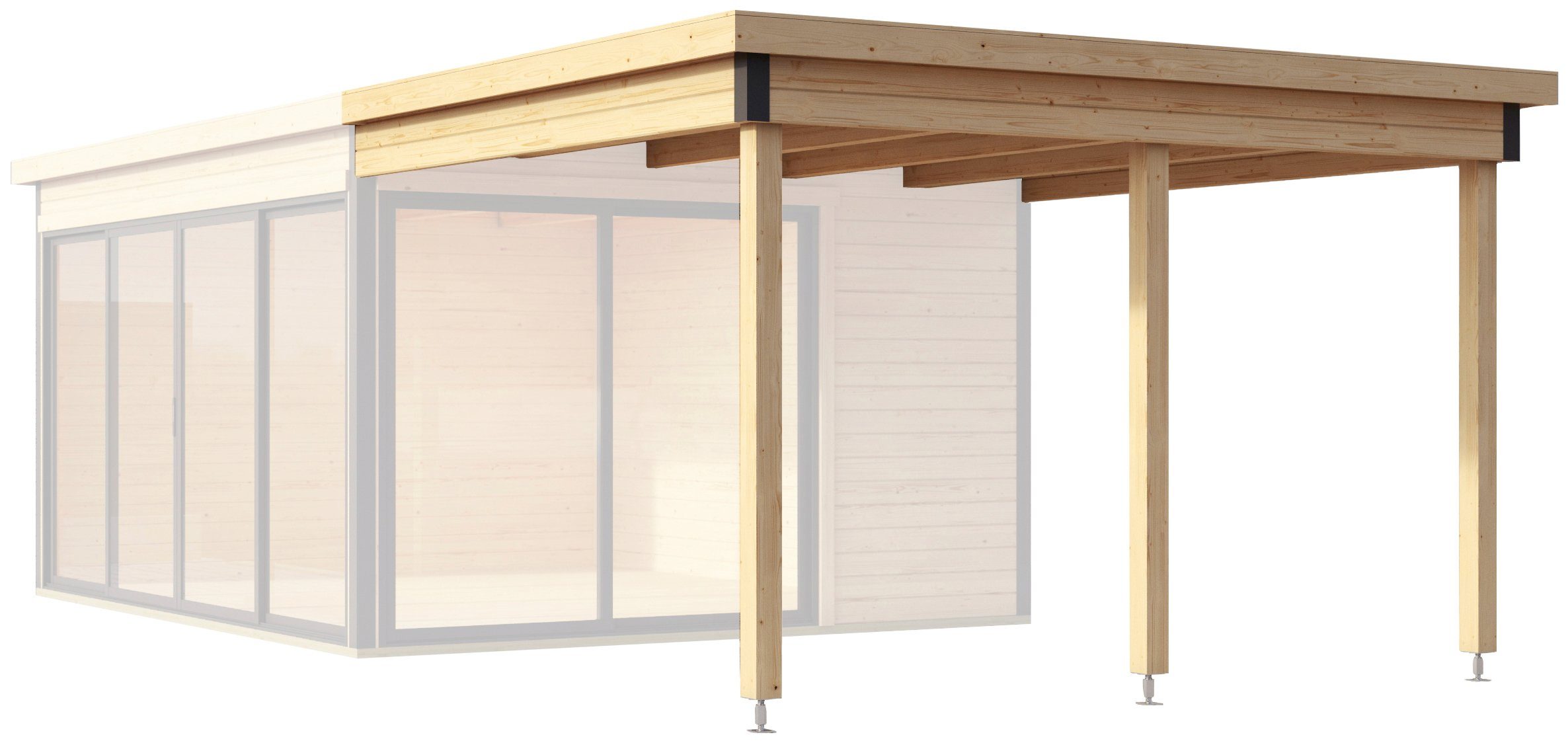 LASITA MAJA Gartenhaus-Anbaudach DOMEO 3 UND 4 DACHVERLÄNGERUNG, BxT: 341,5x300 cm, für Domeo 3 und Domeo 4