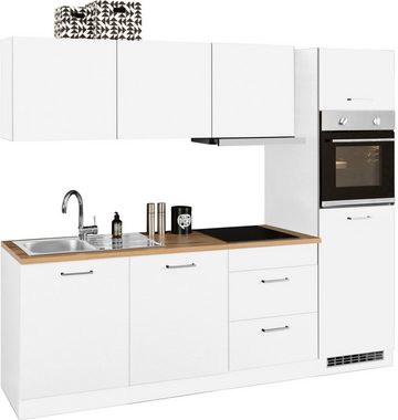HELD MÖBEL Küchenzeile Kehl, mit E-Geräten, Breite 240 cm, inkl. Kühlschrank und Geschirrspüler