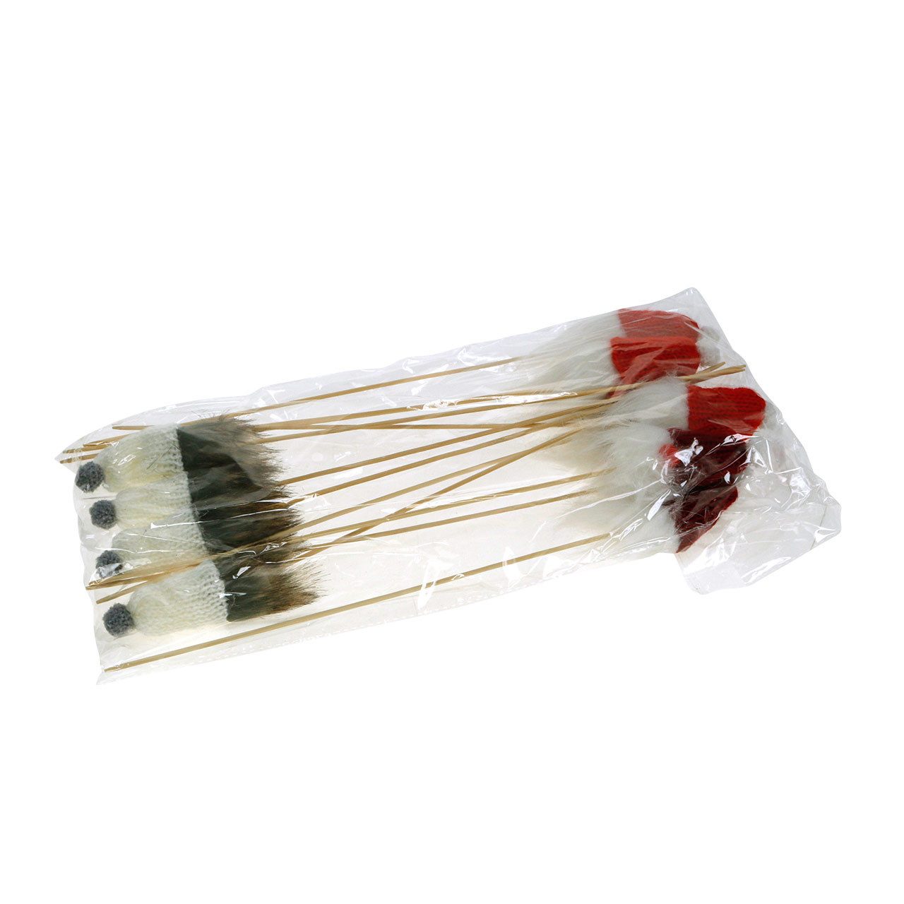 Florists Products Weihnachtsmann Weihnachtswichtel mit Strickmütze zum Stecken in Rot, Weiß und, 12 St