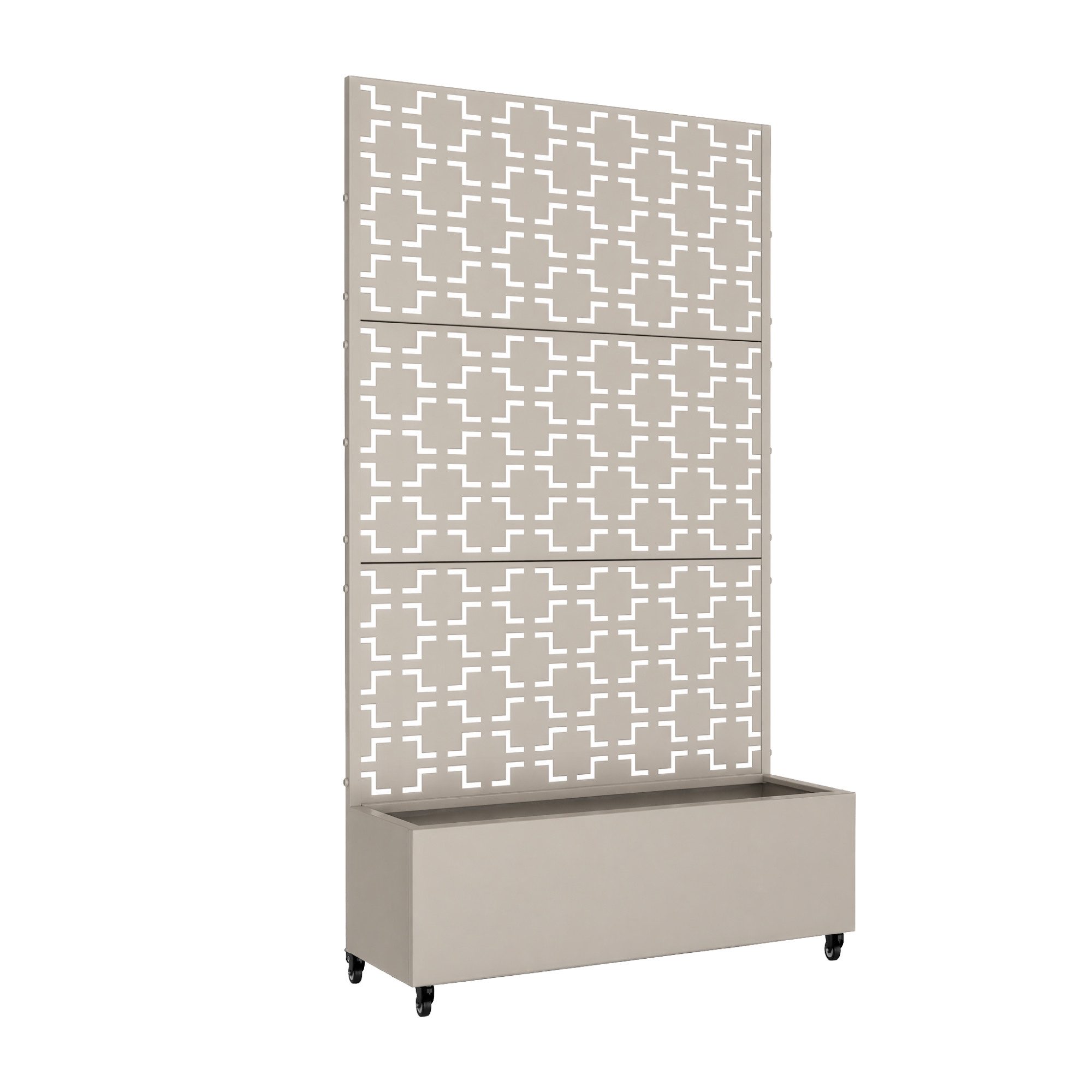 casa.pro Blumenkasten, mit Trennwand »Aaskis« Metall 190 x 82 x 38 cm Beige