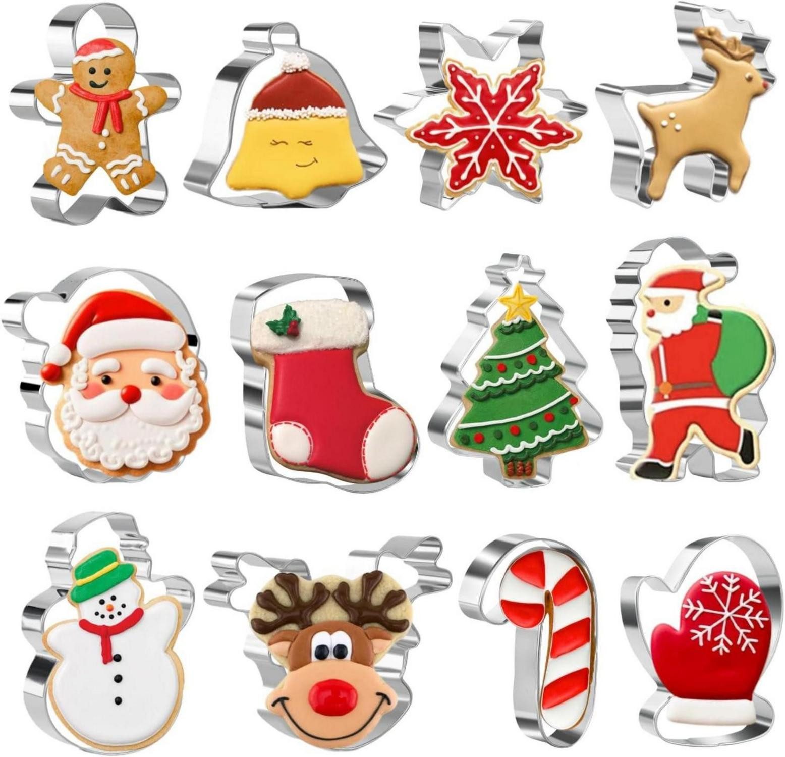 Back-Set Weihnachts Ausstecher Set 12 Stück Edelstahl Lebkuchenmann