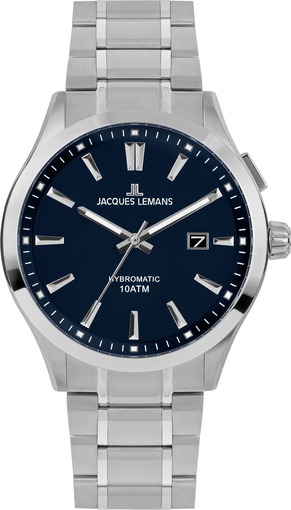 Exklusiver Sonderpreisverkauf Jacques Lemans 1-2130G blau Kineticuhr Hybromatic