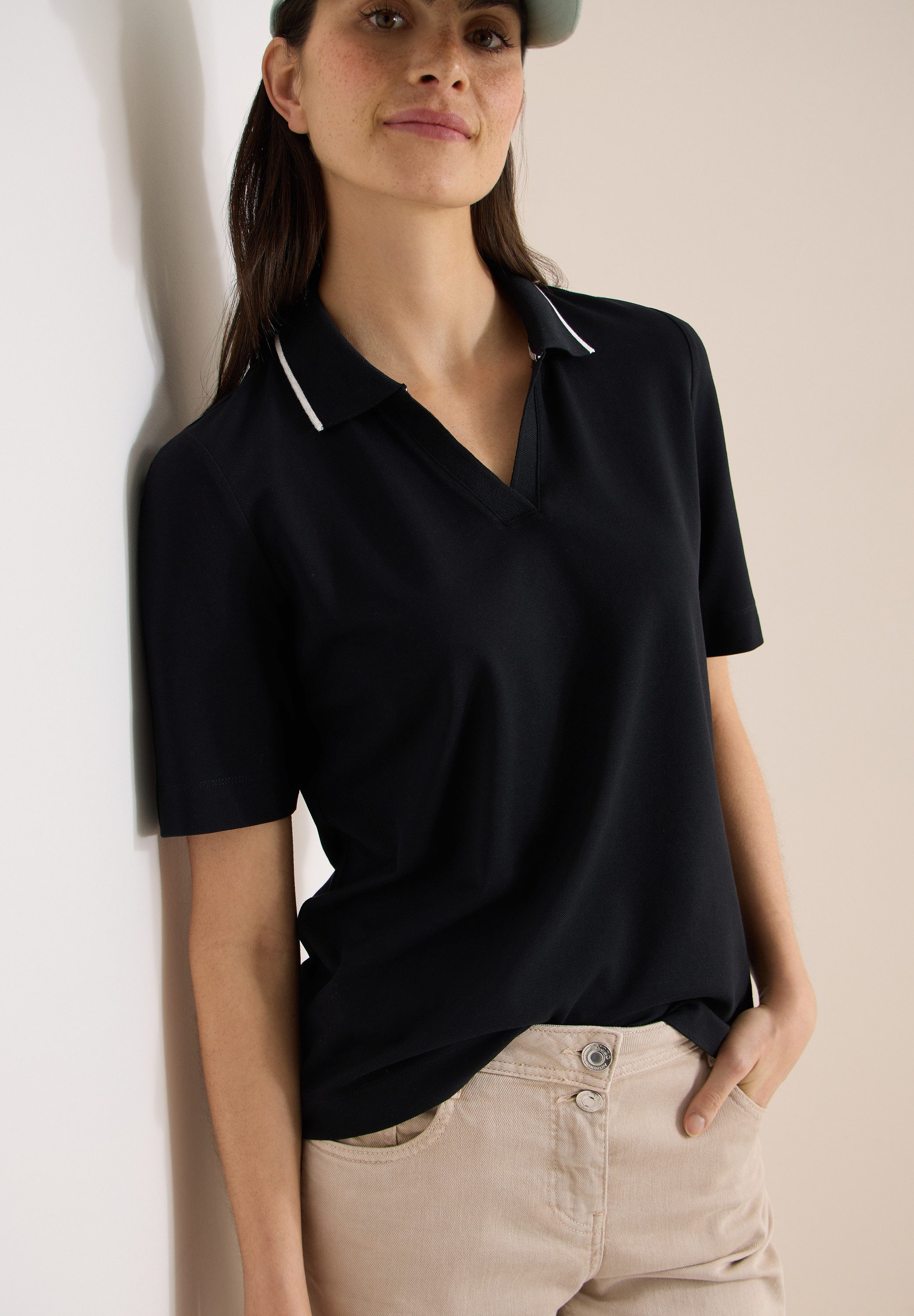 CECIL Poloshirt in Unifarbe günstig online kaufen