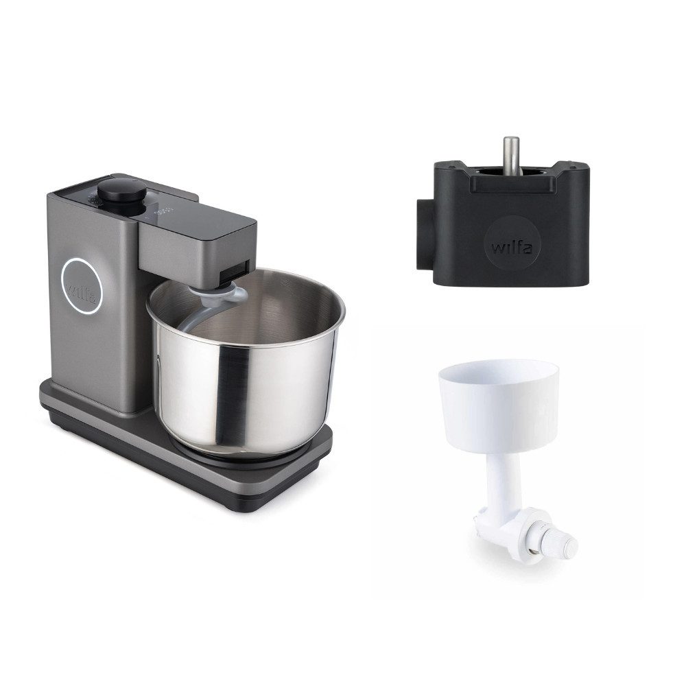 wilfa Küchenmaschine Probaker Timer KM2GY-T70 grau+Tool Adapter+Messerschmidt Mahlvorsatz