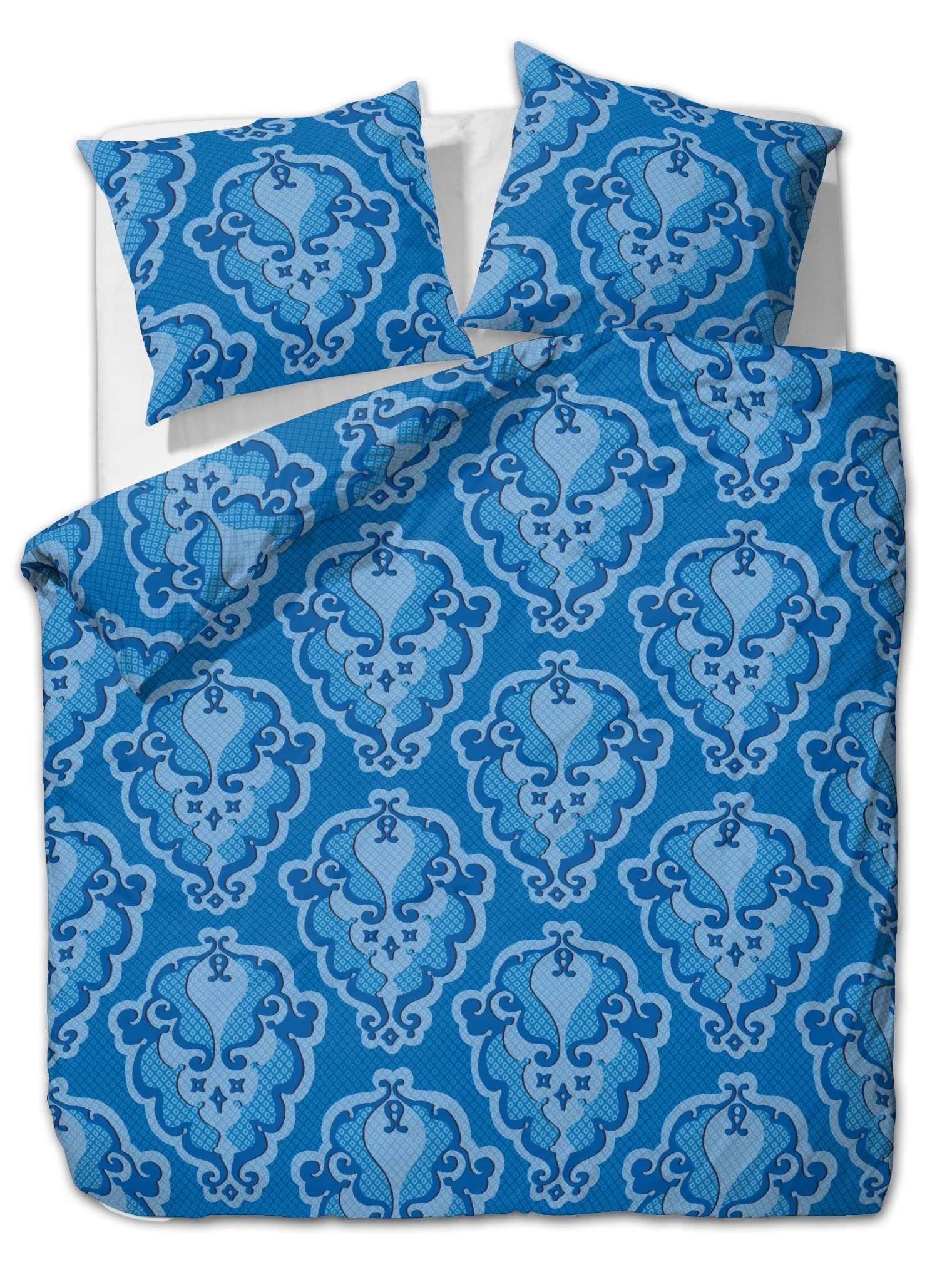 etérea Himmlische Qualität Bettwäsche etérea Renforcé Bettwäsche Trisa Blau und Hellgrau, Renforcé, 1 teilig