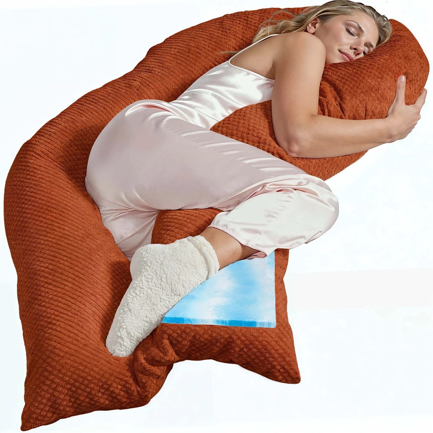Traumreiter Seitenschläferkissen Traumreiter U Visco Kissen mit Bezug Velour Deluxe