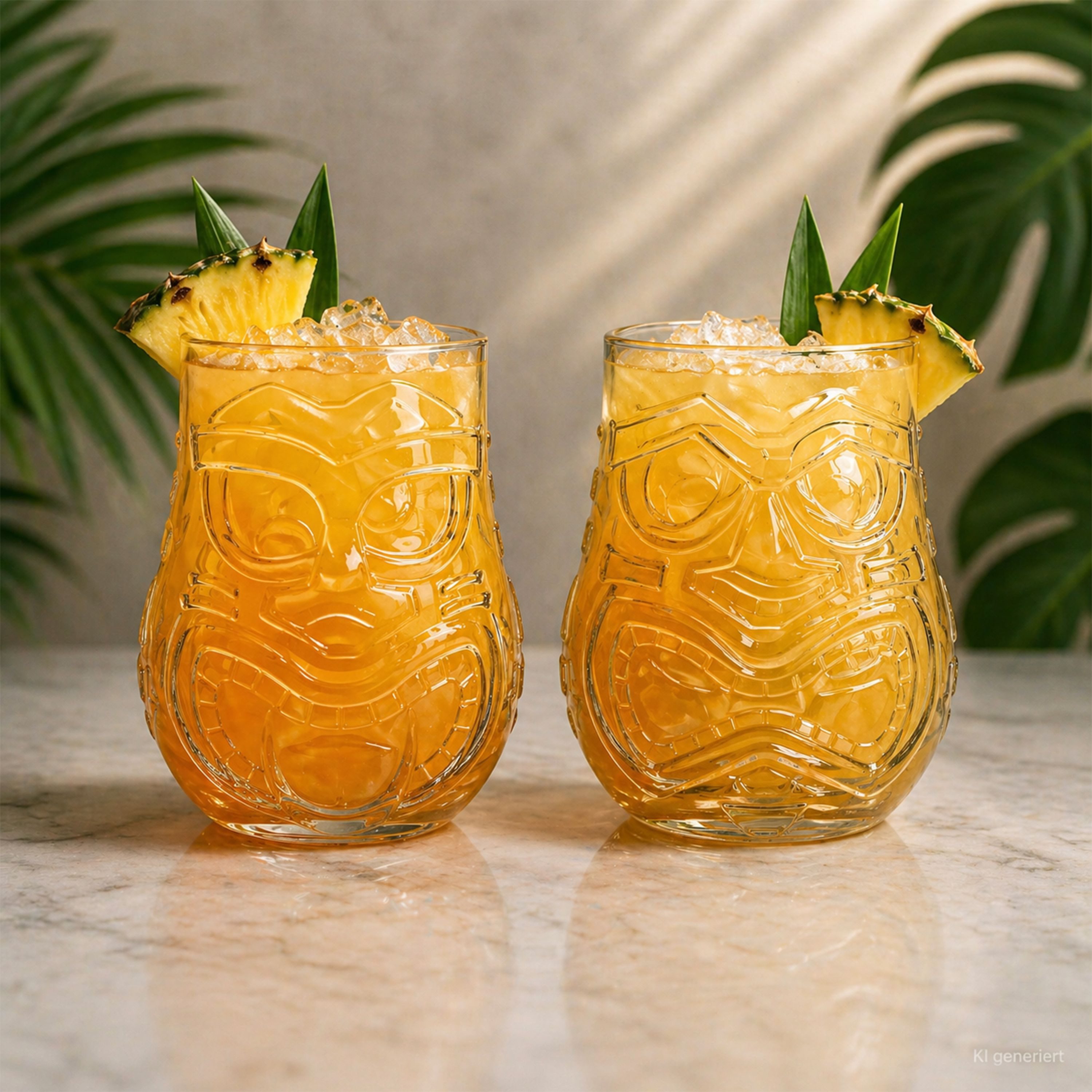 MamboCat Cocktailglas 6er Set Tiki Cocktailgläser Trinkgläser mit Tiki Dekor Longdrinkglas, Glas – Bild 3 von 5
