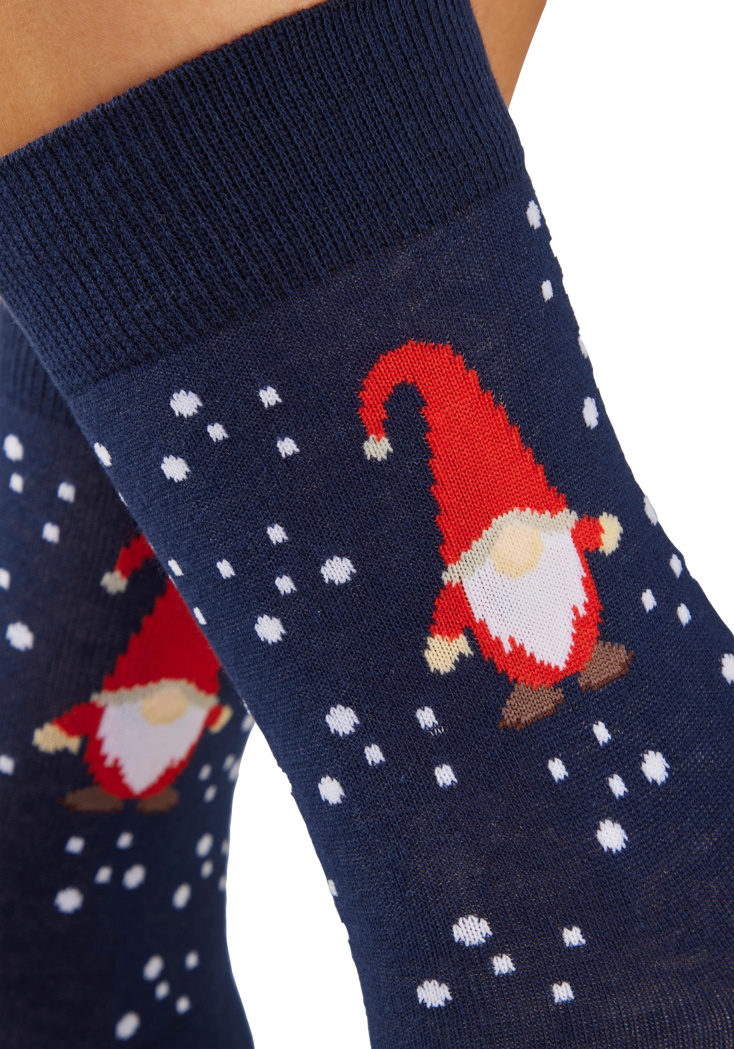 H.I.S Freizeitsocken Damen Weihnachtssocken (Packung, 3-Paar, Gr. 35-38 bis 39-42) mit lustigen Motiven – Bild 4 von 5