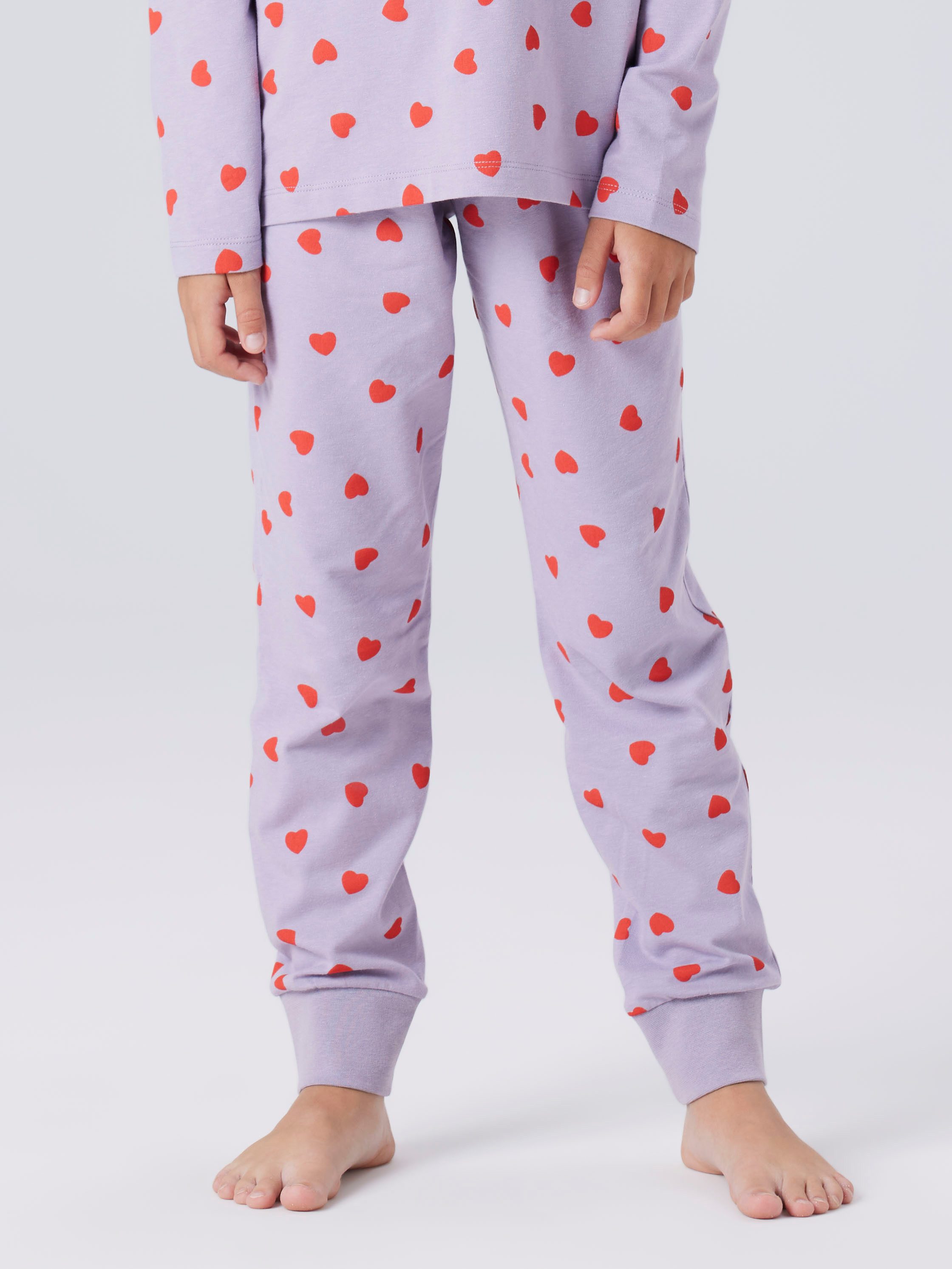 Name It Schlafanzug NKFNIGHTSET LAVENDER HEARTS NOOS (Set, 2 tlg) im tollen Herzen-Alloverdruck