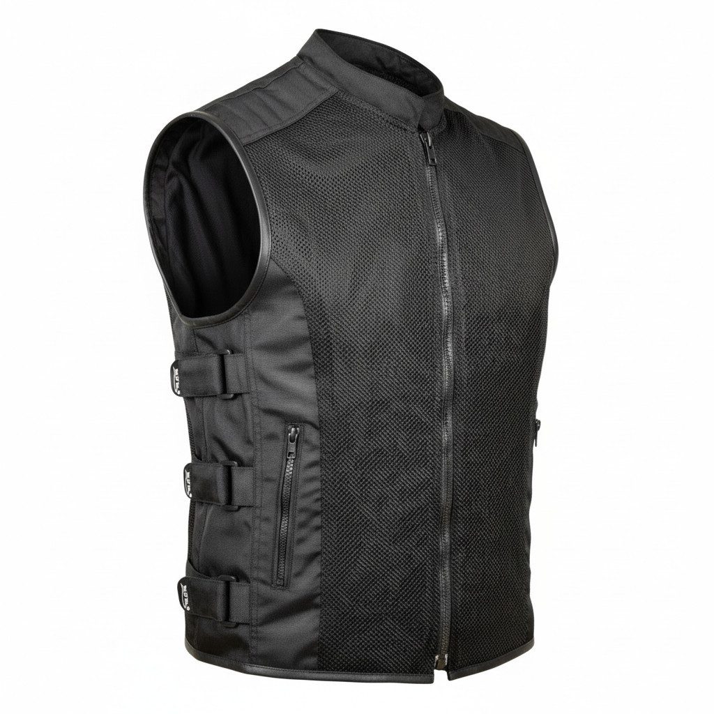 MDM Motorradweste Schwarze Sommer Motorrad, Biker-Mesh Weste Atmungsaktiv i günstig online kaufen