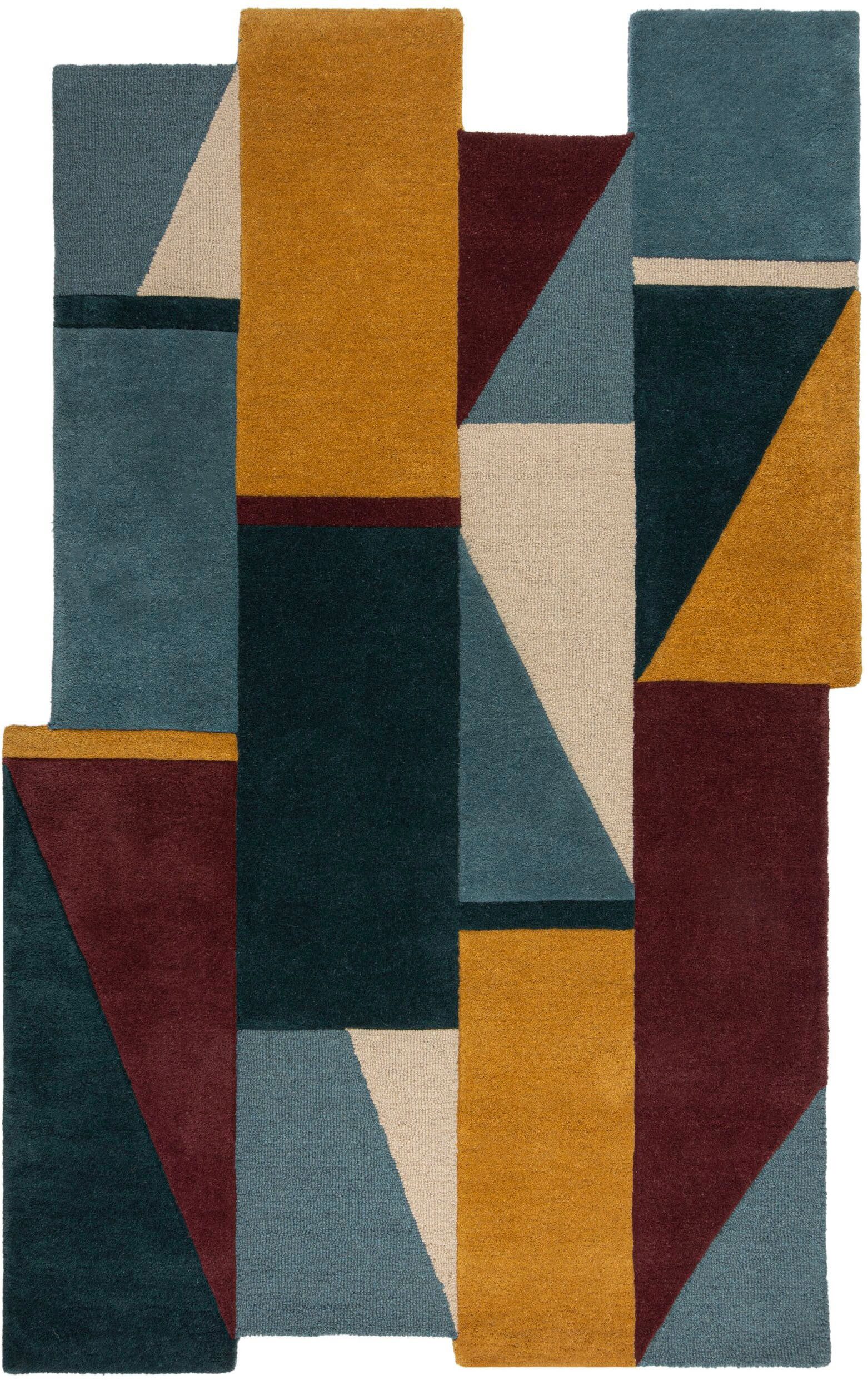 FLAIR RUGS Teppich SHUFFLE SHAPED, rechteckig, Höhe: 10 mm, Shuffle-förmiger Wollteppich