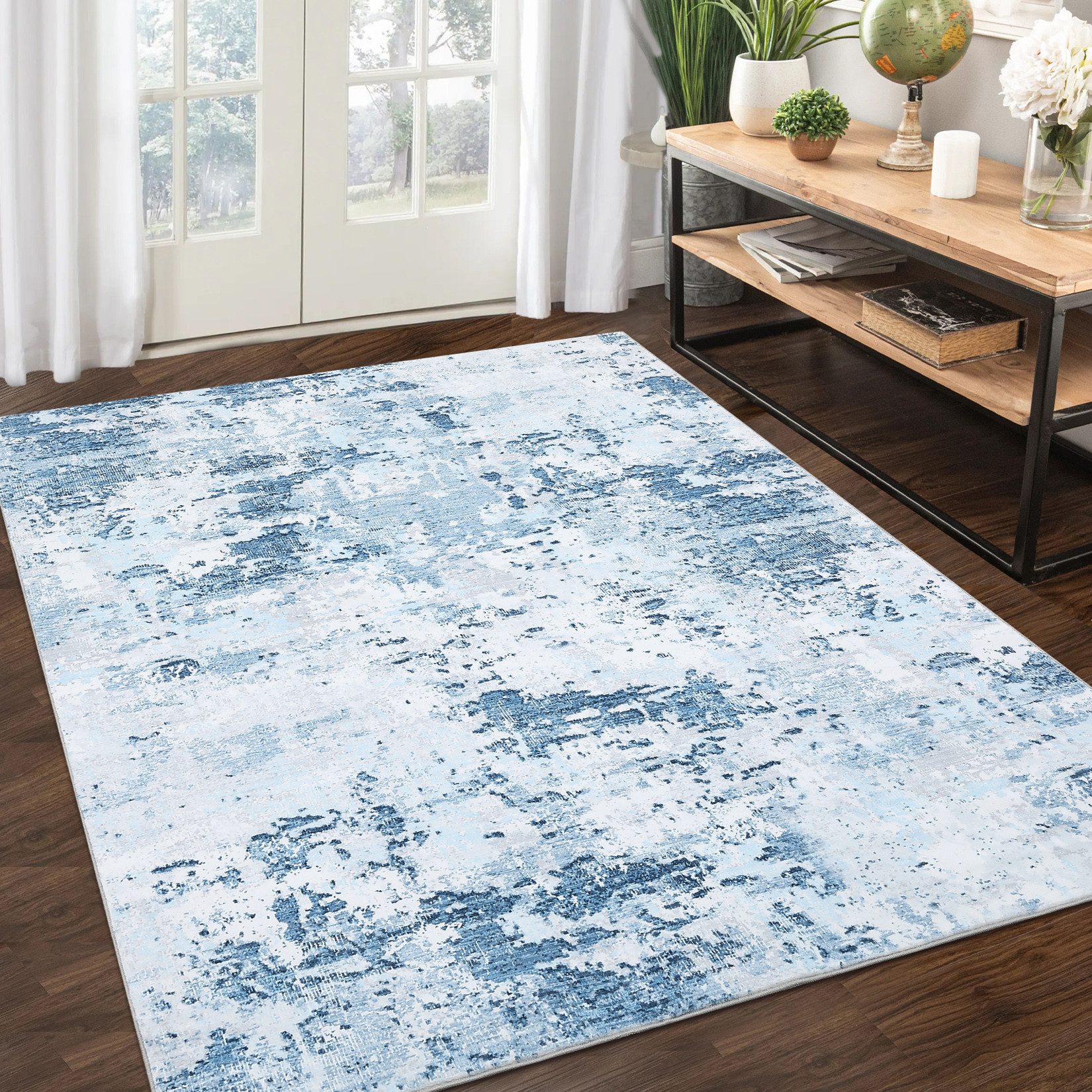 GarveeMore Teppich Farbspiel, rechteckig, Höhe: 5 mm, Passt zu Modern Abstract, Contemporary und minimalistischen Interiors