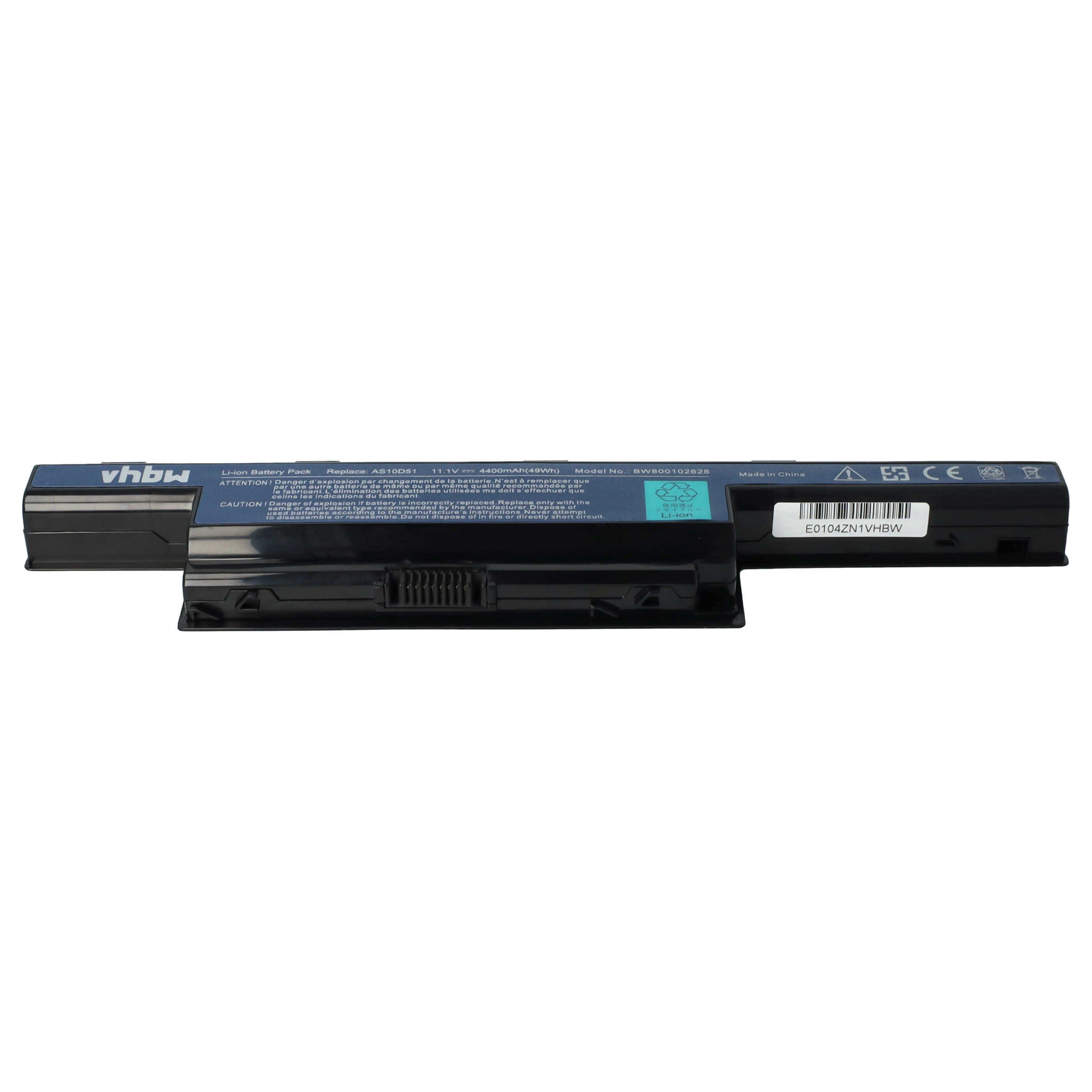 vhbw Akku passend für Acer Aspire 7741G, 7741ZG, 7750, 7741Z, 7552G, 7552, Laptop-Akku Akku Li-Ion 4400 mAh (11,1 V, 1 St), Leistungsfähiger Austausch-Akku für Notebook, Wiederaufladbar, Jede