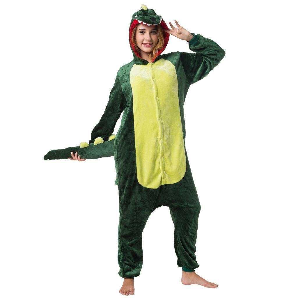 Katara Partyanzug Meerestiere Jumpsuit Kostüm für Erwachsene S-XL, Karneval - Kostüm, Kigurumi - Krokodil Grün M (155-165cm)