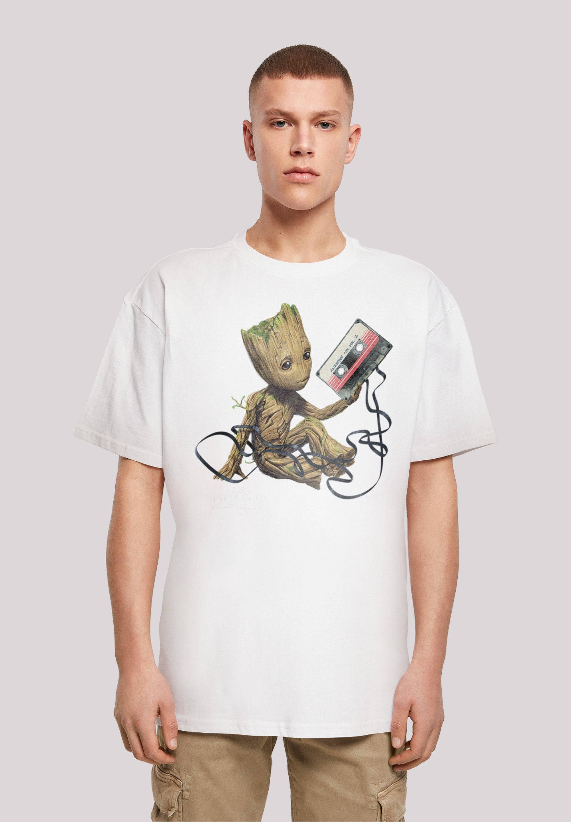 F4NT4STIC The Of Guardians weiß Galaxy Tape Print Groot Marvel Vol2 T-Shirt