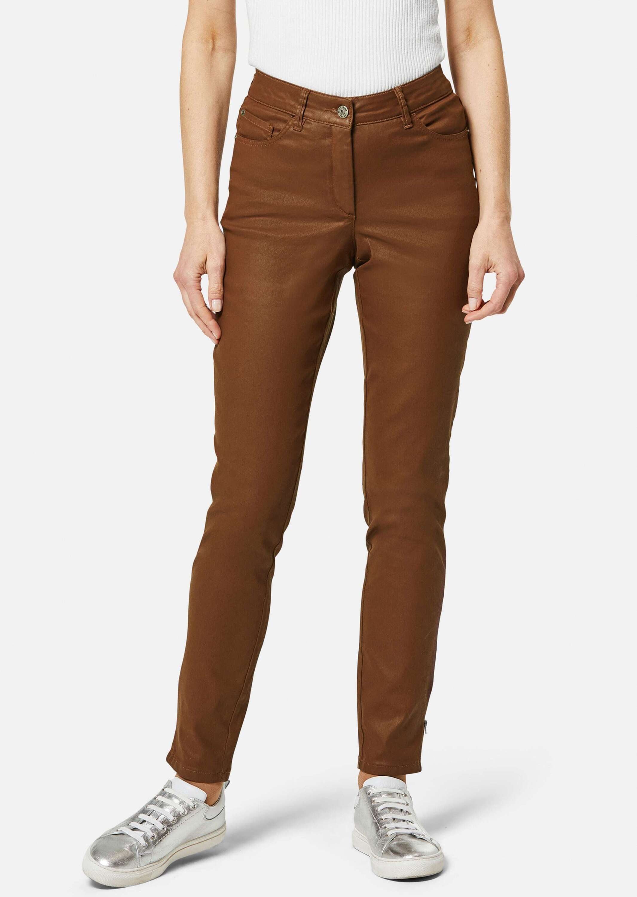 Gerade Jeans Beschichtete Skinny-Jeans