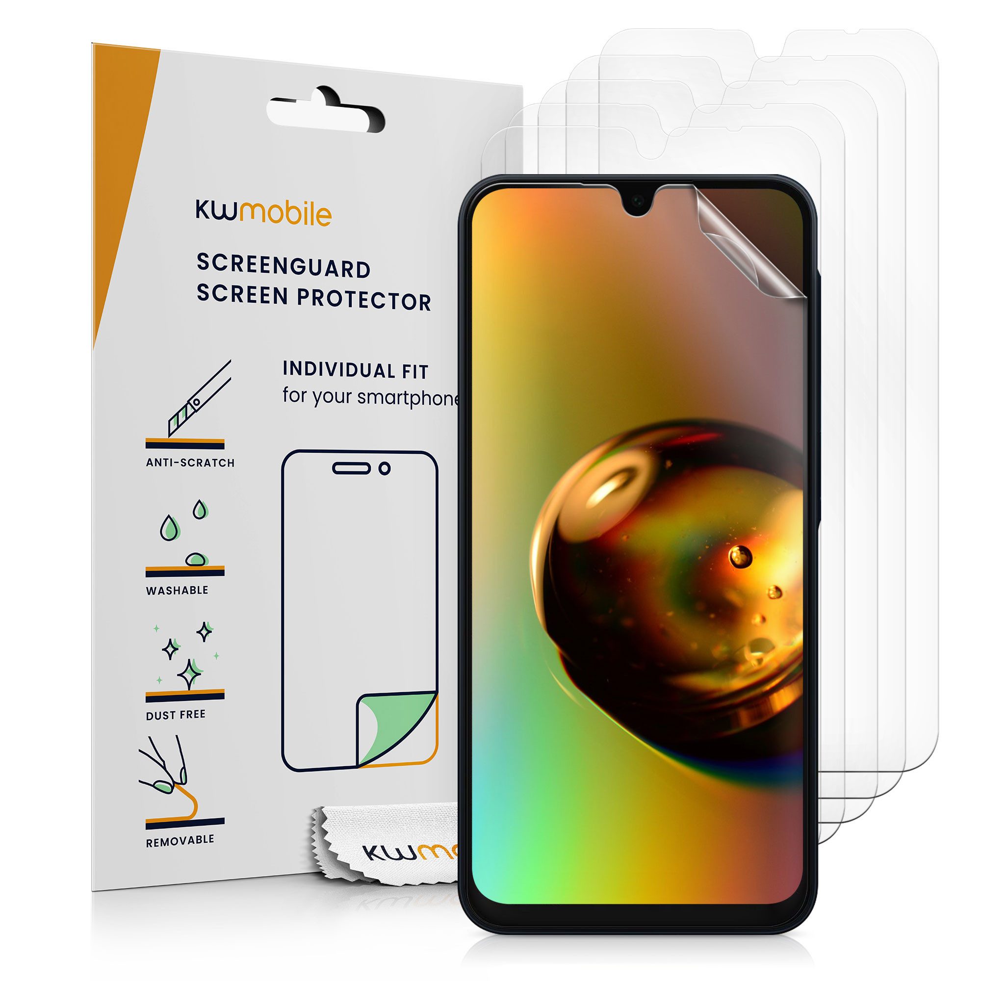 kwmobile Displayschutzfolie 6x Folie, 6 Stück, klare Displayschutzfolie Displayschutz transparent Schutzfolie
