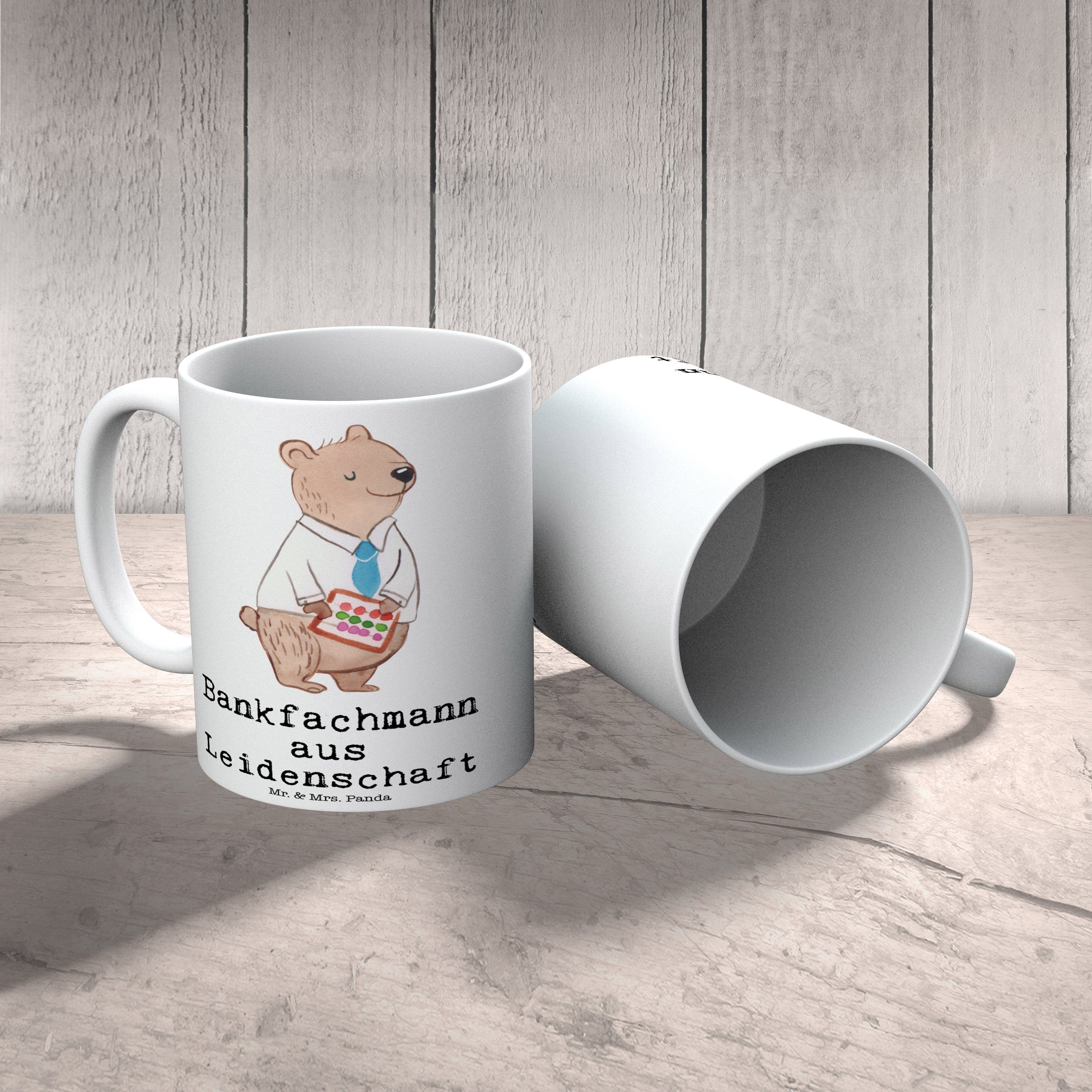 Geschenk, S, aus Weiß Tasse Kaffeetasse, - Bankfachmann Leidenschaft Keramik Tasse Panda Mr. & - Mrs.