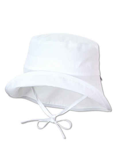 Sterntaler® Schirmmütze Sonnenhut uni (1-St., Sommerhut unifarben mit UV-Schutz idealer Schutz für den Sommer) Kinderhut aus Baumwolle mit Nackenschutz und Bindeband