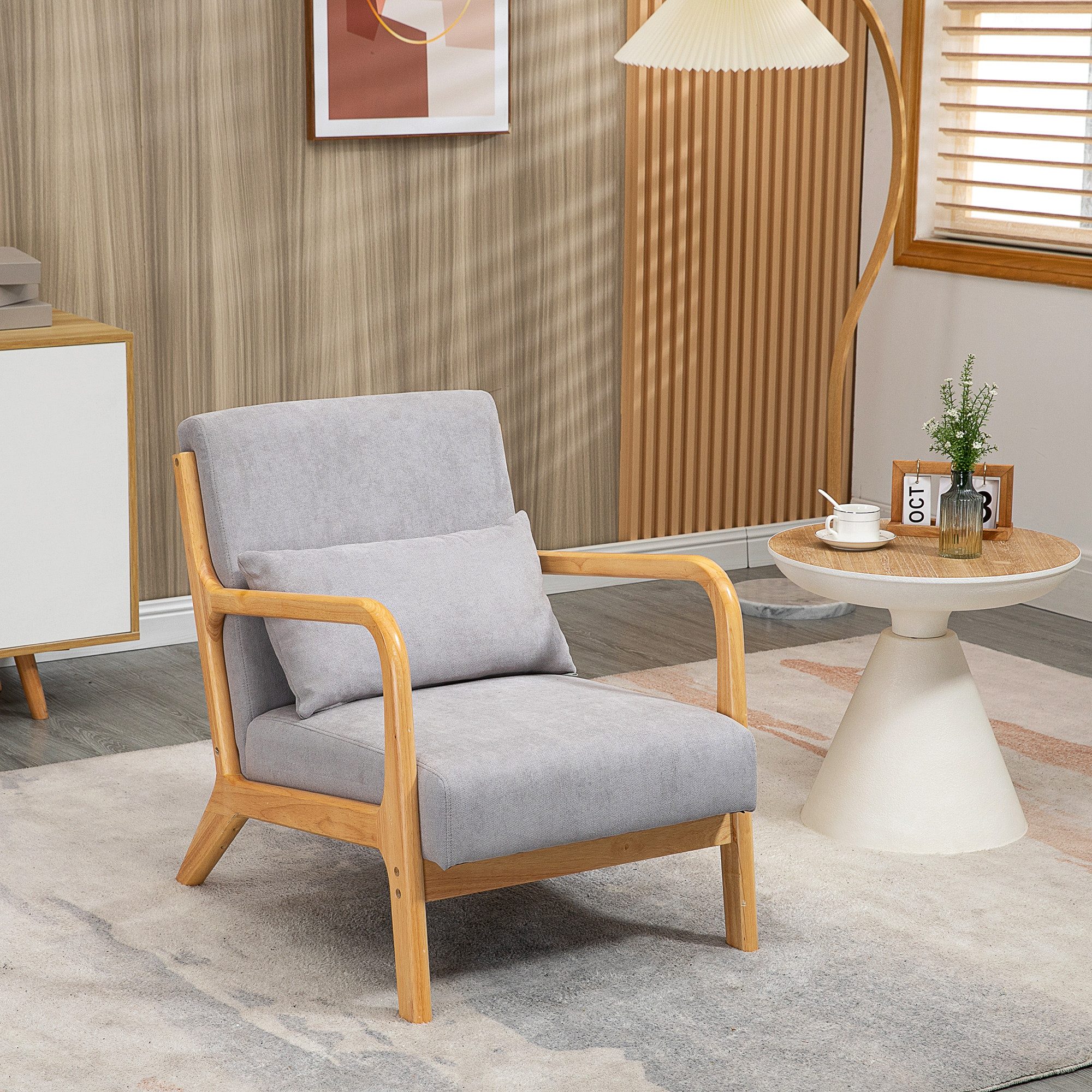 HOMCOM Relaxsessel mit Armlehne, Lendenkissen (Polstersessel, günstig online kaufen