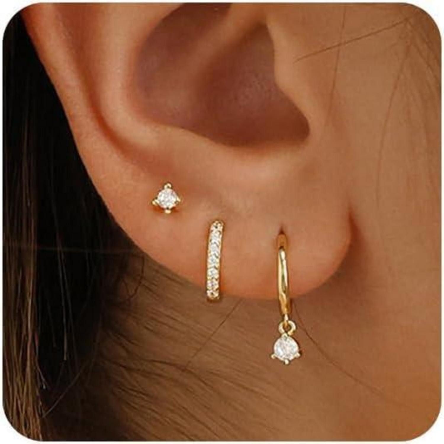 LuxusKollektion Ohrring und Ketten Set Ohrringe Silber 925 Set Damen 14K Ve günstig online kaufen