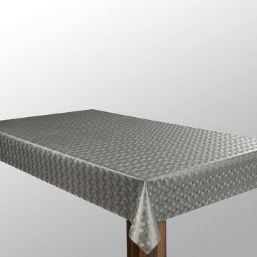laro Tischdecke Wachstuch-Tischdecken Abwaschbar Silber Grau Karo Metallic rechteckig