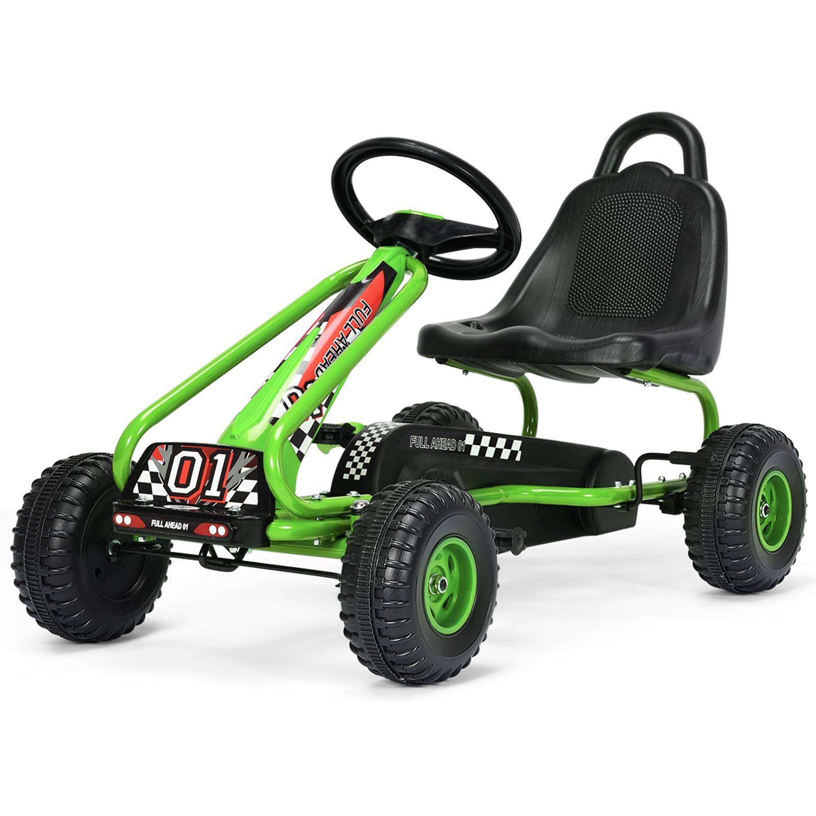 COSTWAY Go-Kart, Tretauto, Tretfahrzeug, Kinderfahrzeug, ab 3 Jahren