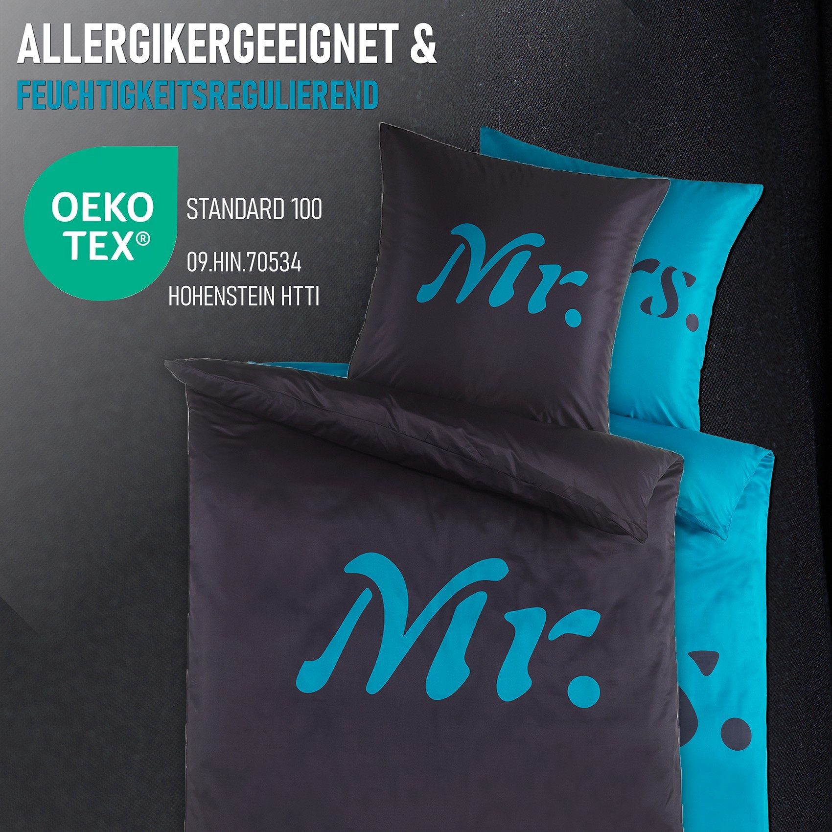 Kuscheli Partnerbettwäsche 2x 135x200 + 2x 80x80 cm atmungsaktiver Bettbezug, Partner Bettwäsche, Mikrofaser, 4 teilig, Für Allergiker geeignet, pflegeleicht, a – Bild 3 von 5