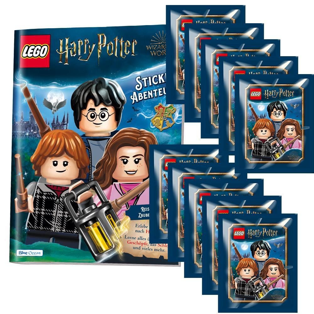 Harry Potter Sammelkarte LEGO Harry Potter Reise in die Zauberwelt Sticker 1 Album + 10 Tüten